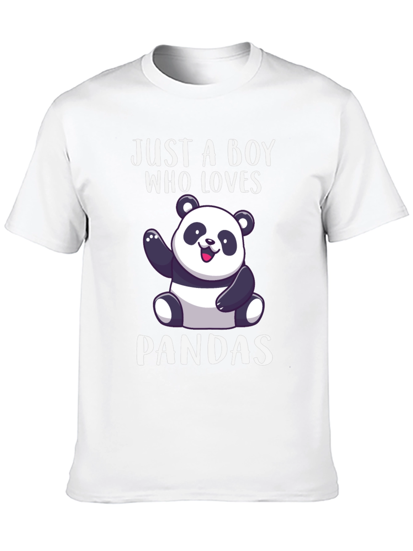 Black Just a Boy Who Loves Pandas T-Shirt view 10