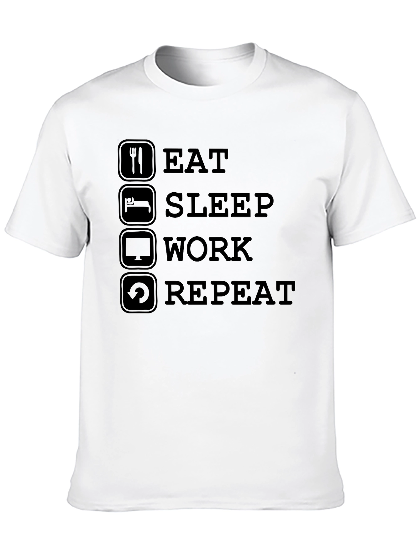 Black Eat Sleep Work Repeat Graphic T-Shirt view 10
