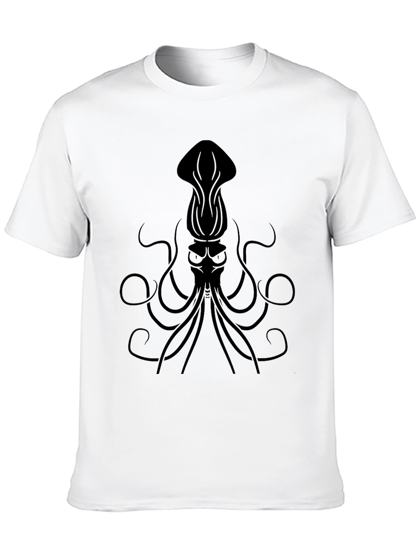 Black Men's Black Squid Graphic Tee view 10