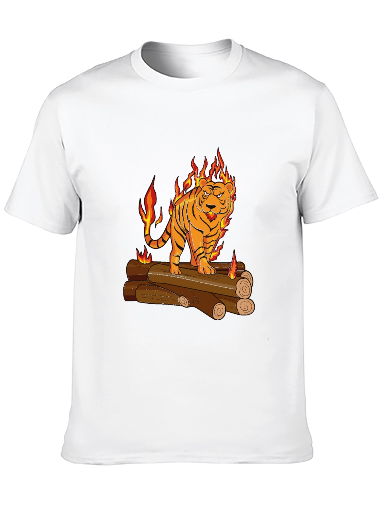 Black Fiery Tiger Graphic Tee - Black view 10
