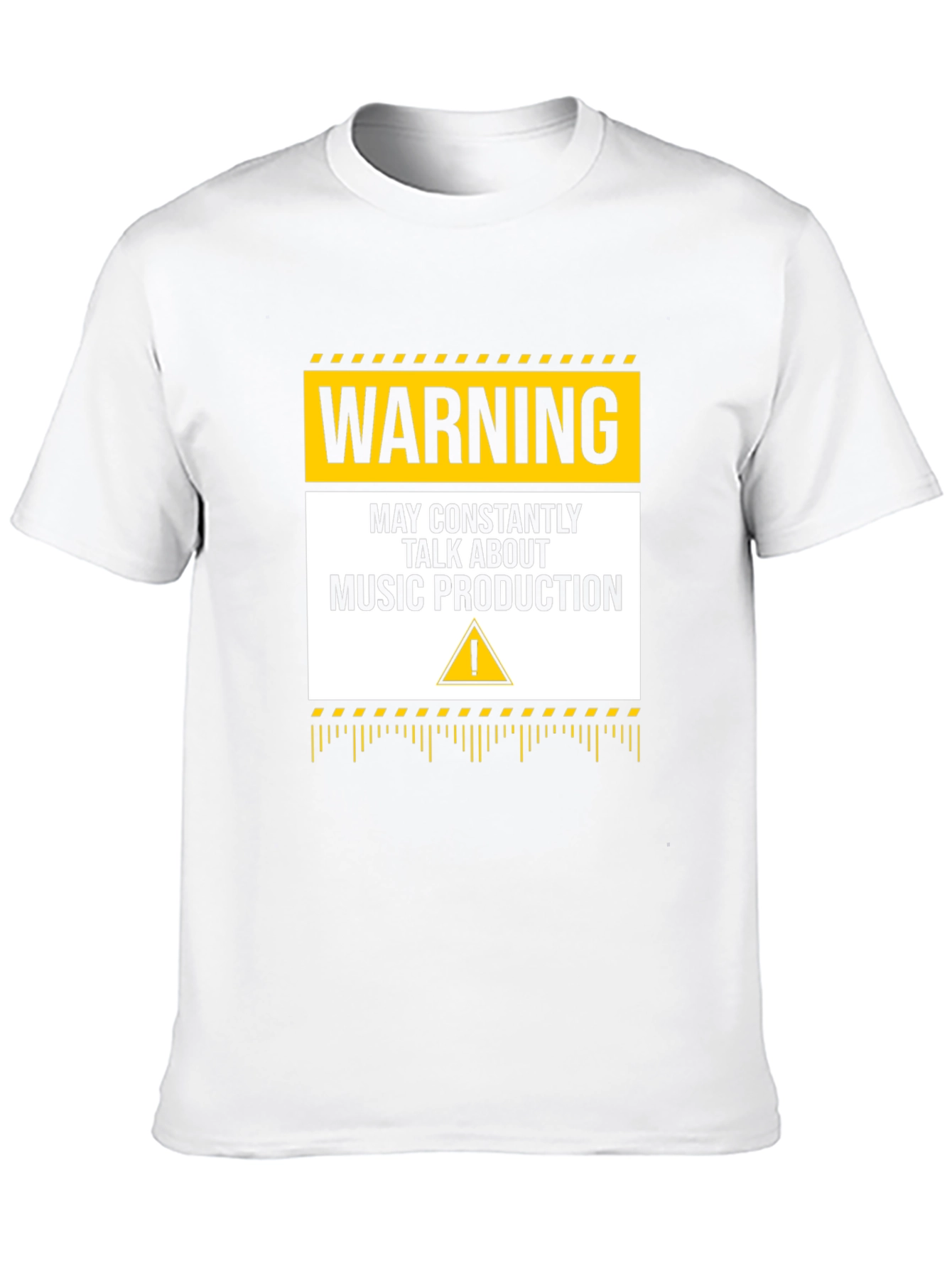 Black Warning Music Production T-Shirt view 10
