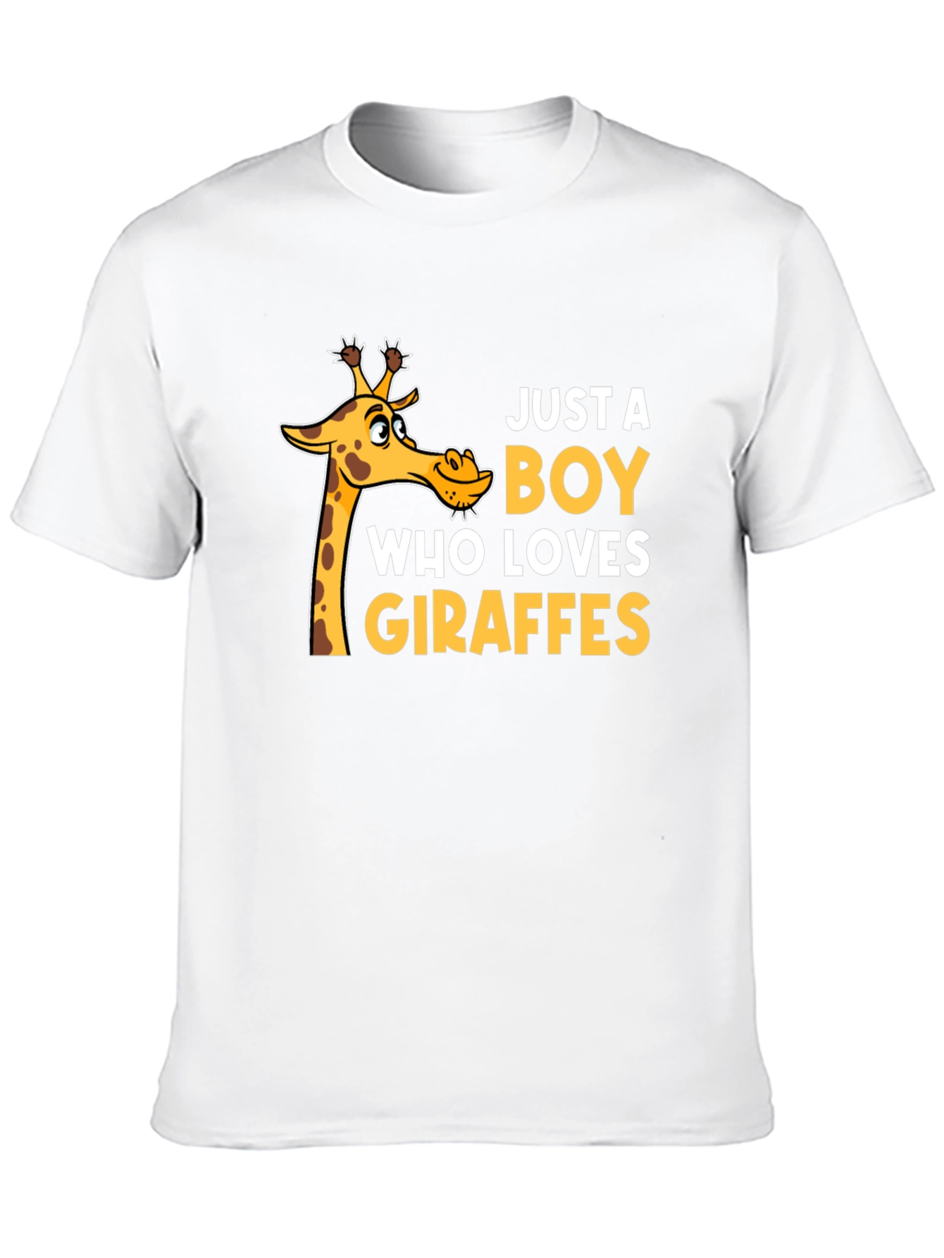 Black Just a Boy Who Loves Giraffes T-Shirt - Black view 10