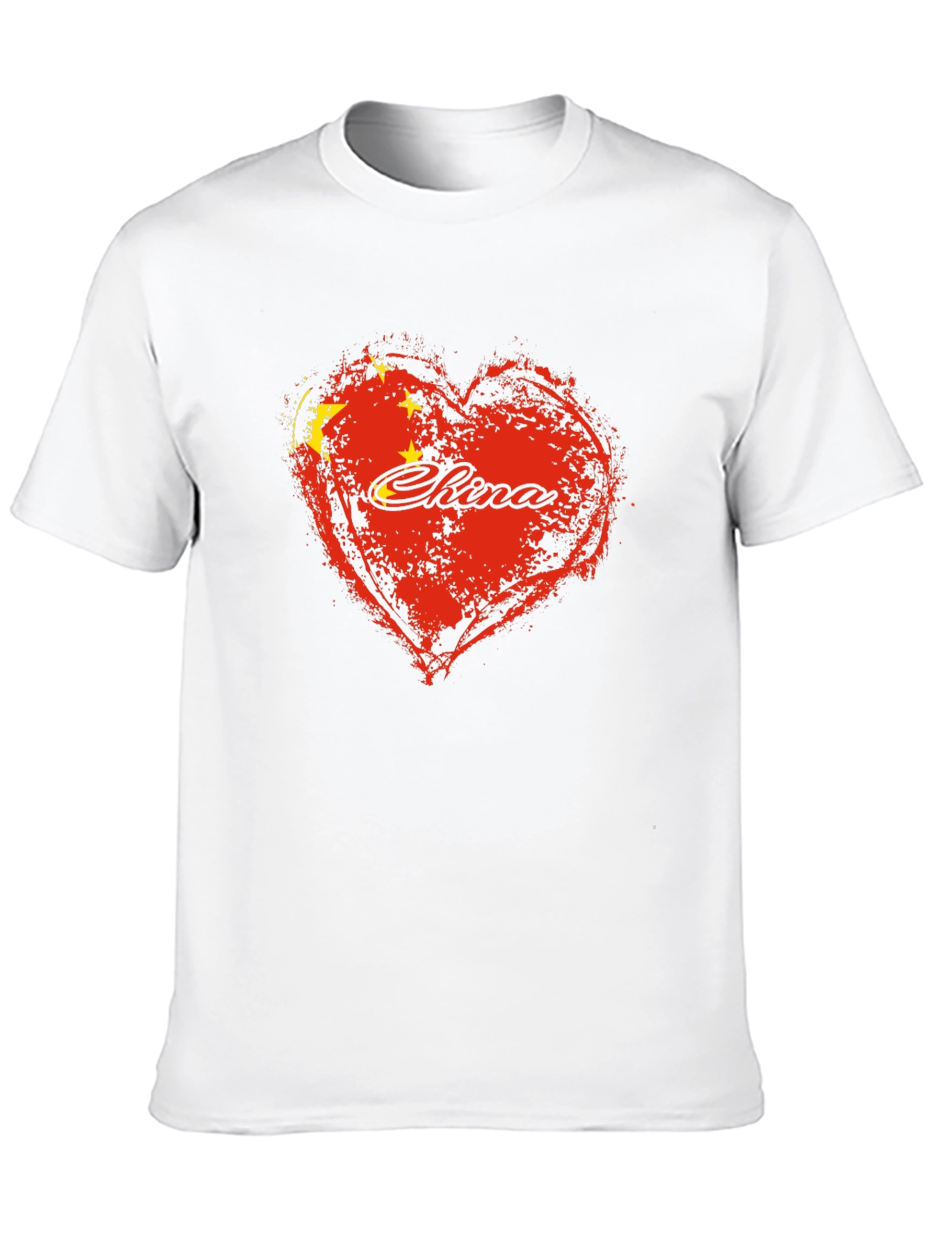 Black China Love Heart Flag Graphic T-Shirt view 10