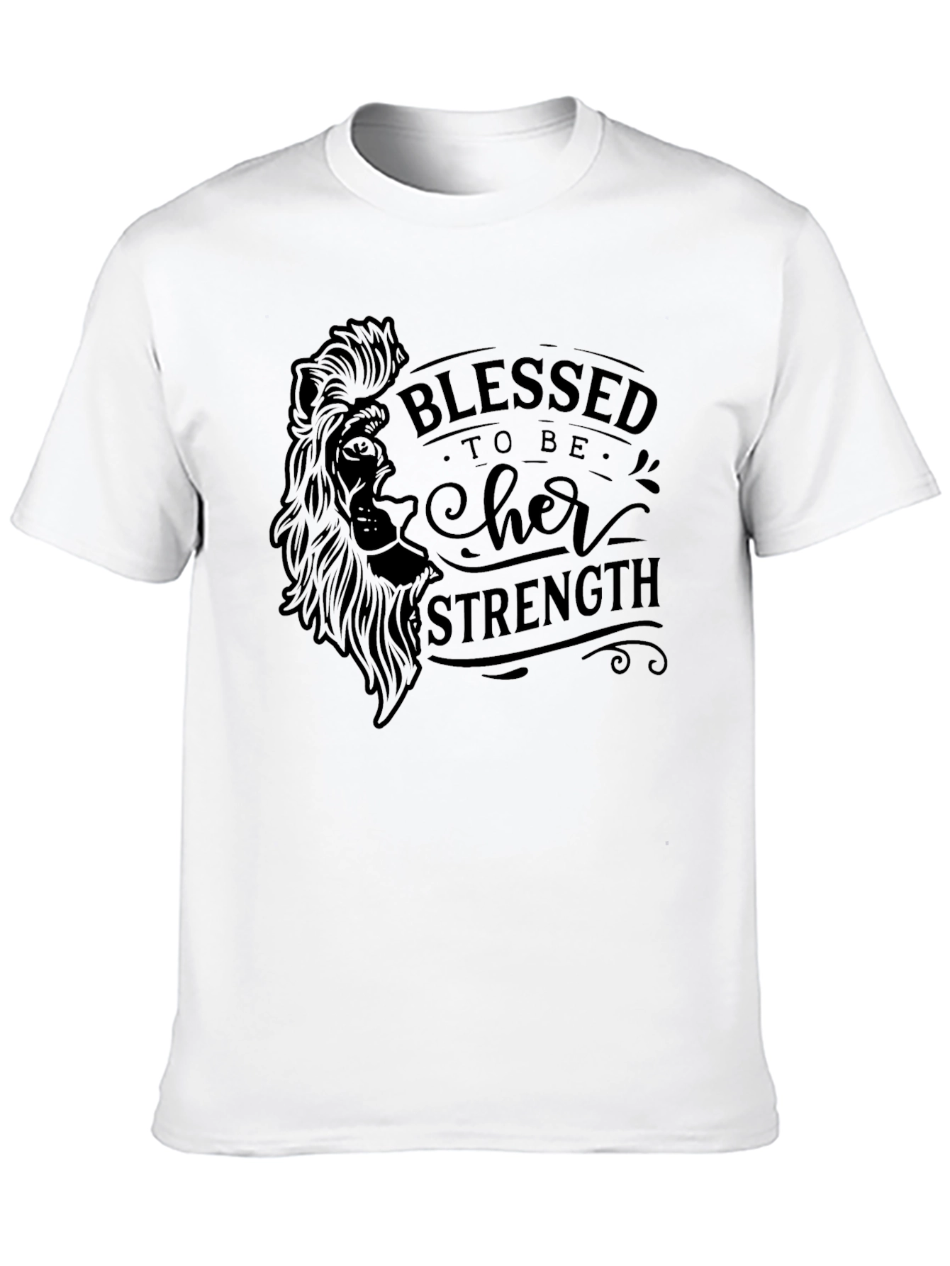 Black Blessed to Be Her Strength Black Graphic Tee view 10