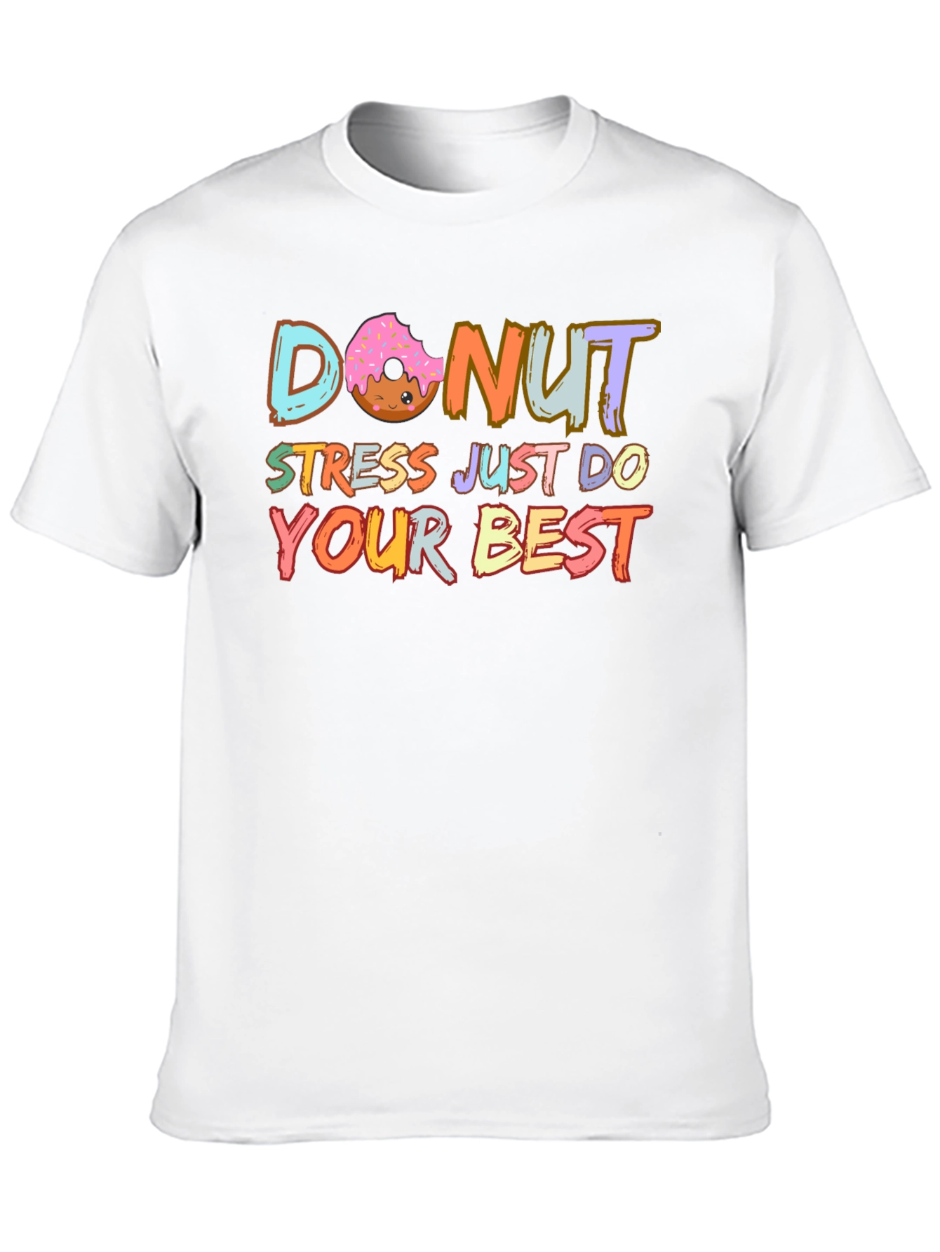 Black Donut Stress Just Do Your Best T-Shirt view 10