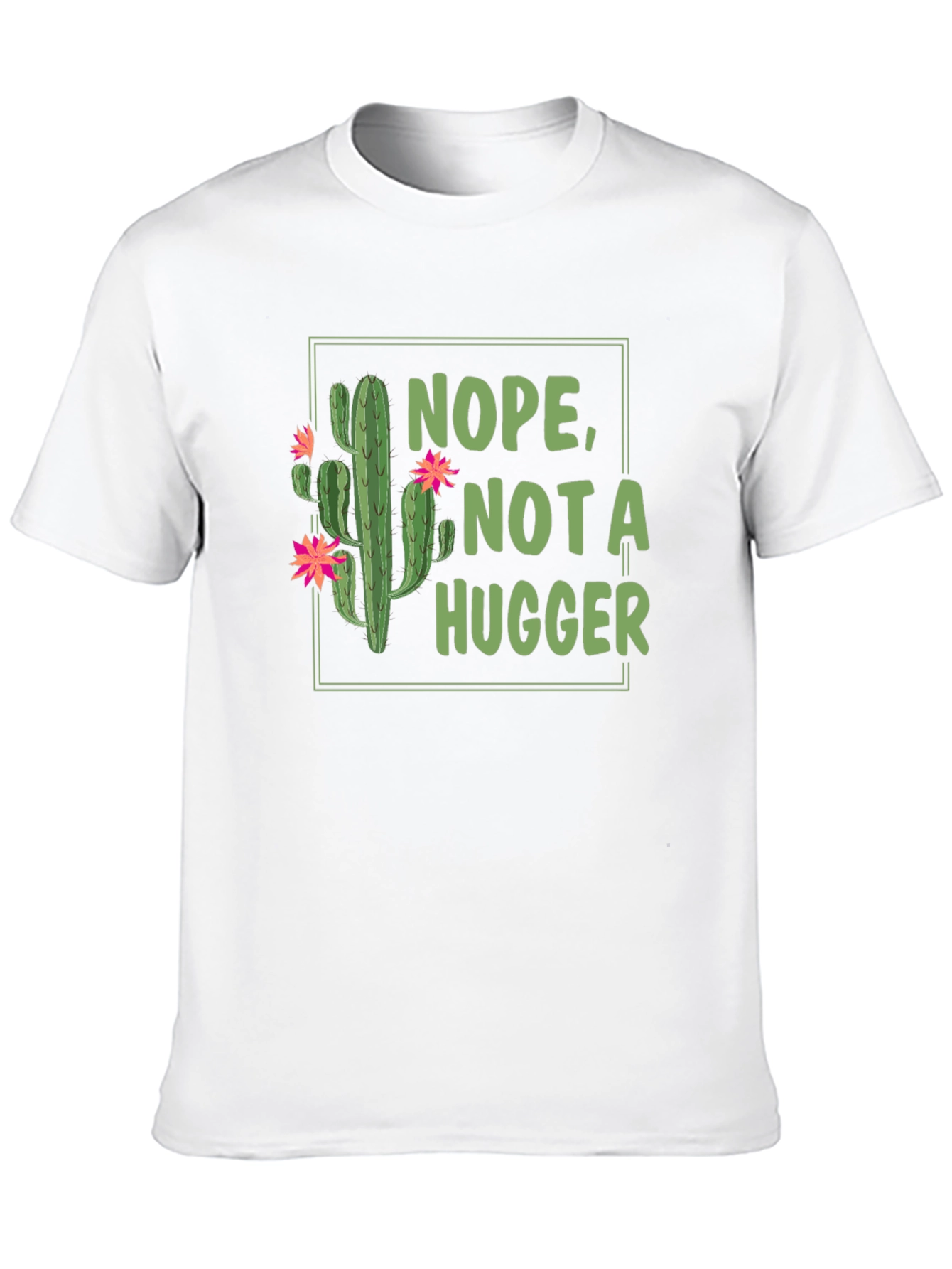 Black Nope Not a Hugger Cactus T-Shirt view 10