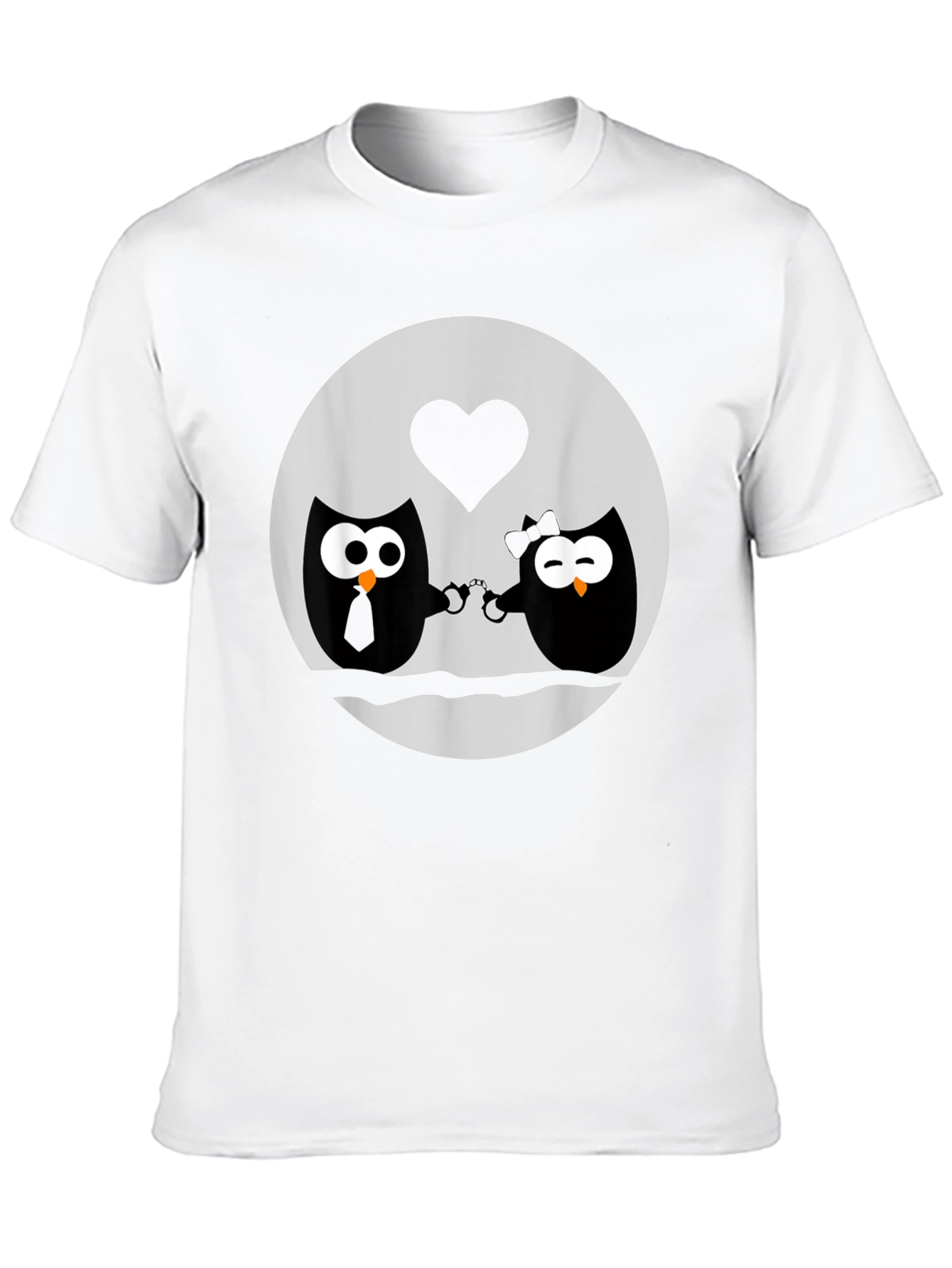 Black Owl Love T-Shirt - Handcuffed Owls - Black view 10