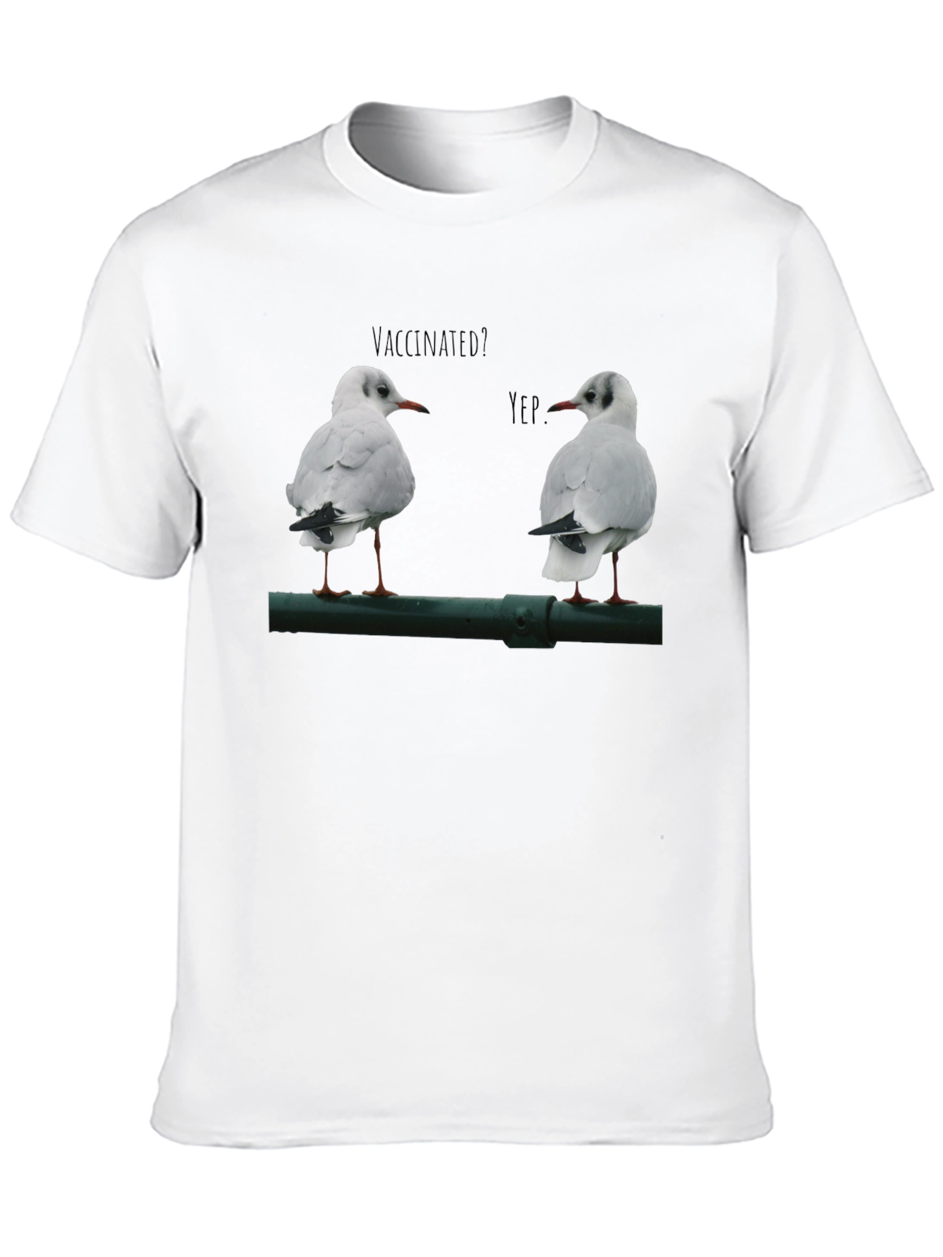 Black Vaccinated Seagulls Graphic T-Shirt view 10