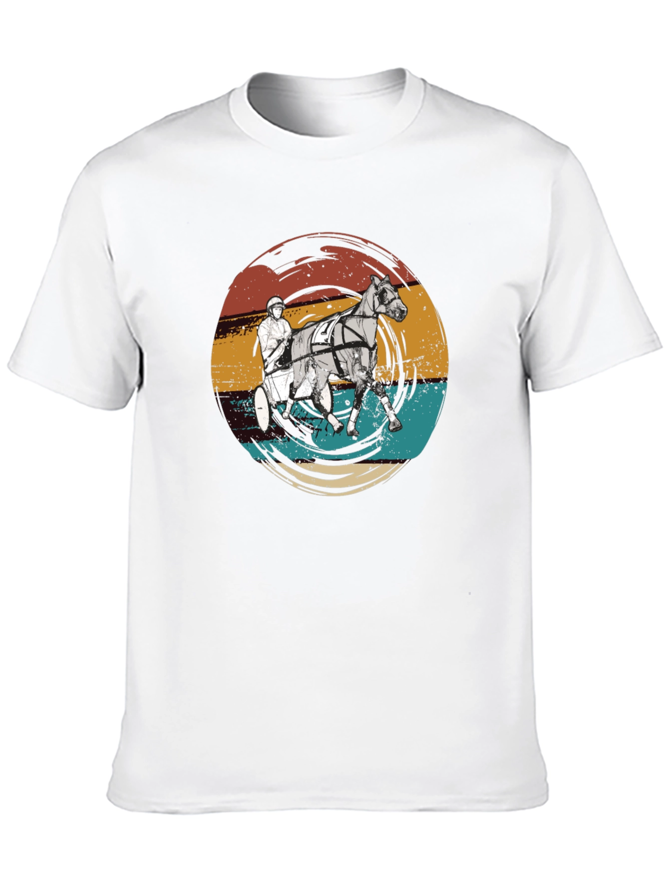 Black Retro Horse Racing Graphic T-Shirt view 10