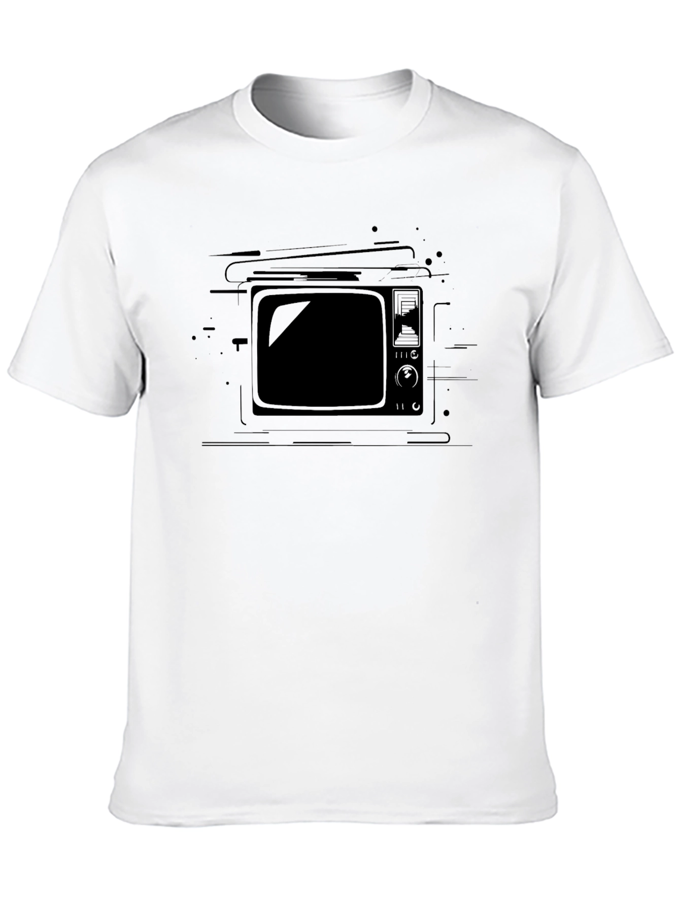 Black Retro TV Graphic Tee - Black view 10