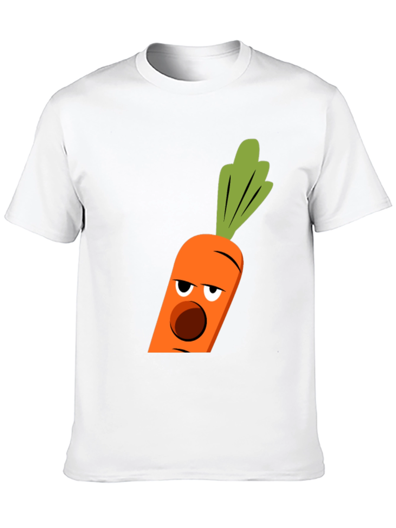 Black Funny Carrot Face Graphic Tee - Black Cotton Blend T-Shirt view 10