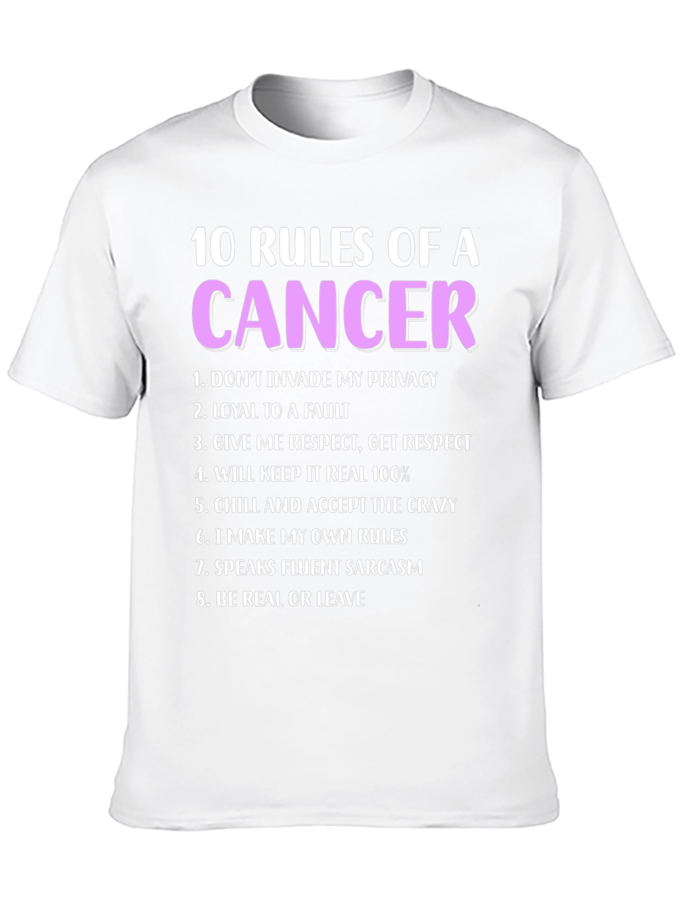 Black Cancer Zodiac T-Shirt - 10 Rules view 10