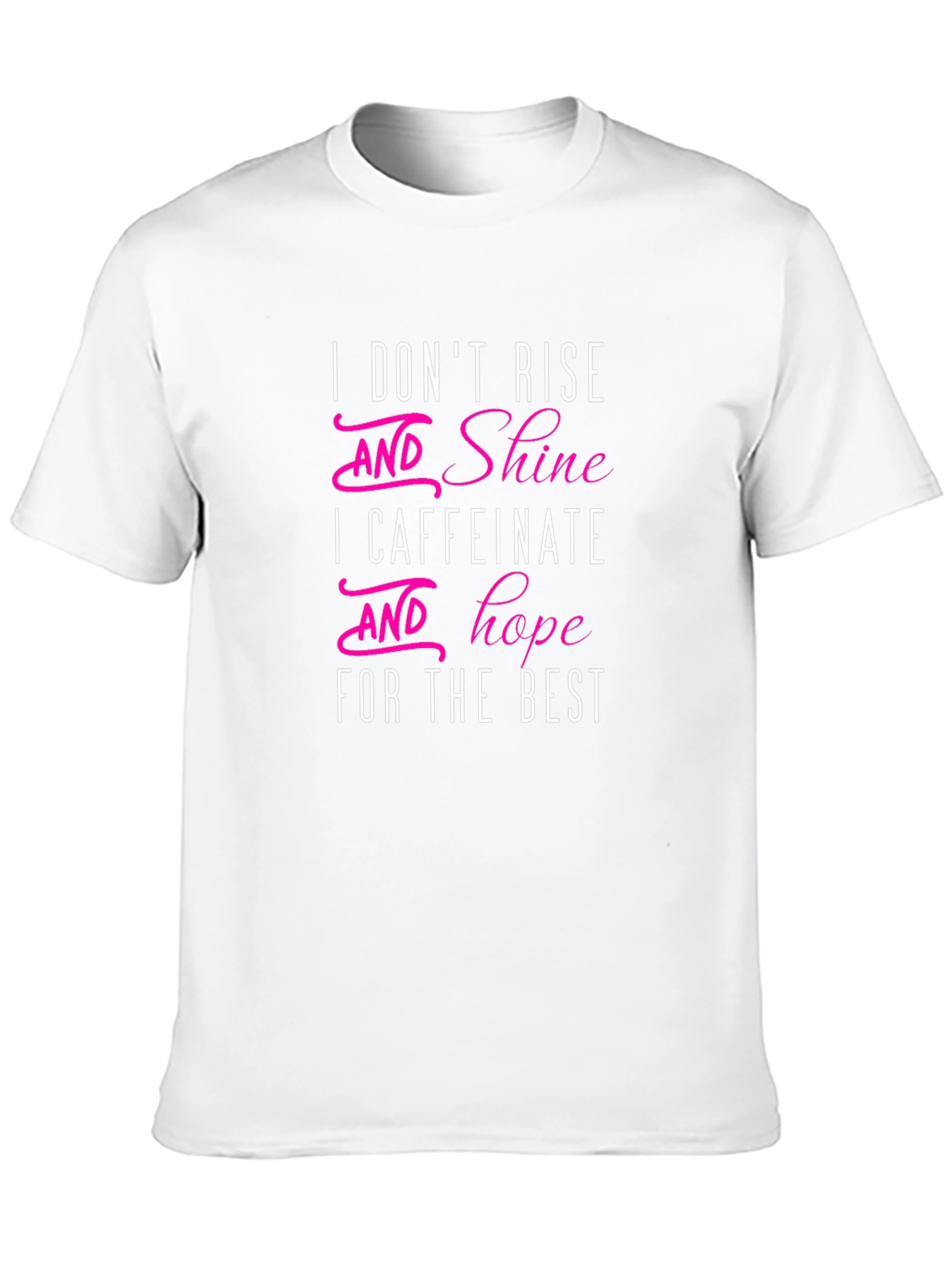 Black Humorous Caffeine T-Shirt - I Caffeinate and Hope view 10