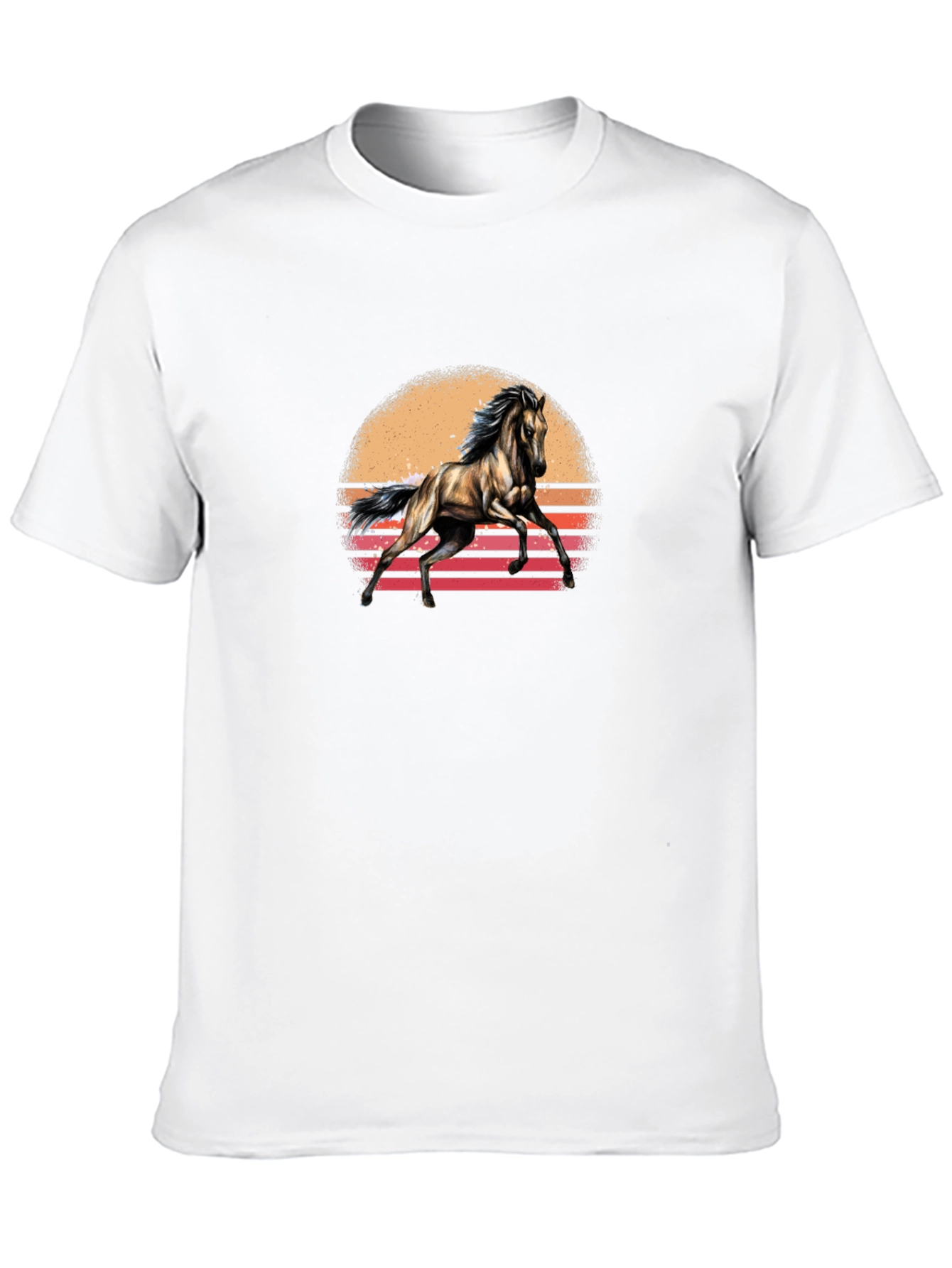 Black Horse Sunset Graphic Tee - Stylish Black T-Shirt view 10