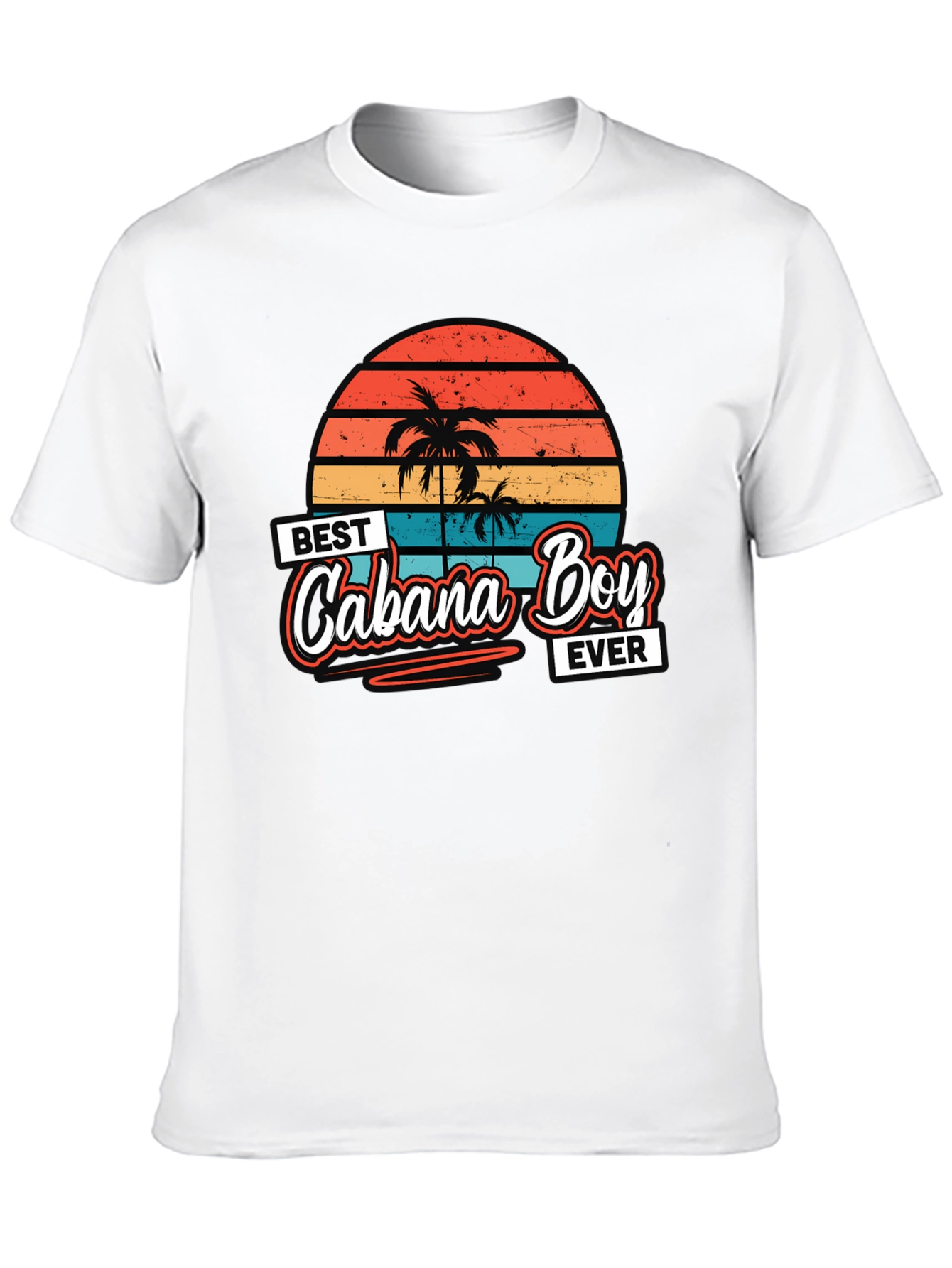 Black Best Cabana Boy Ever T-Shirt Retro Sunset Palm Trees view 10