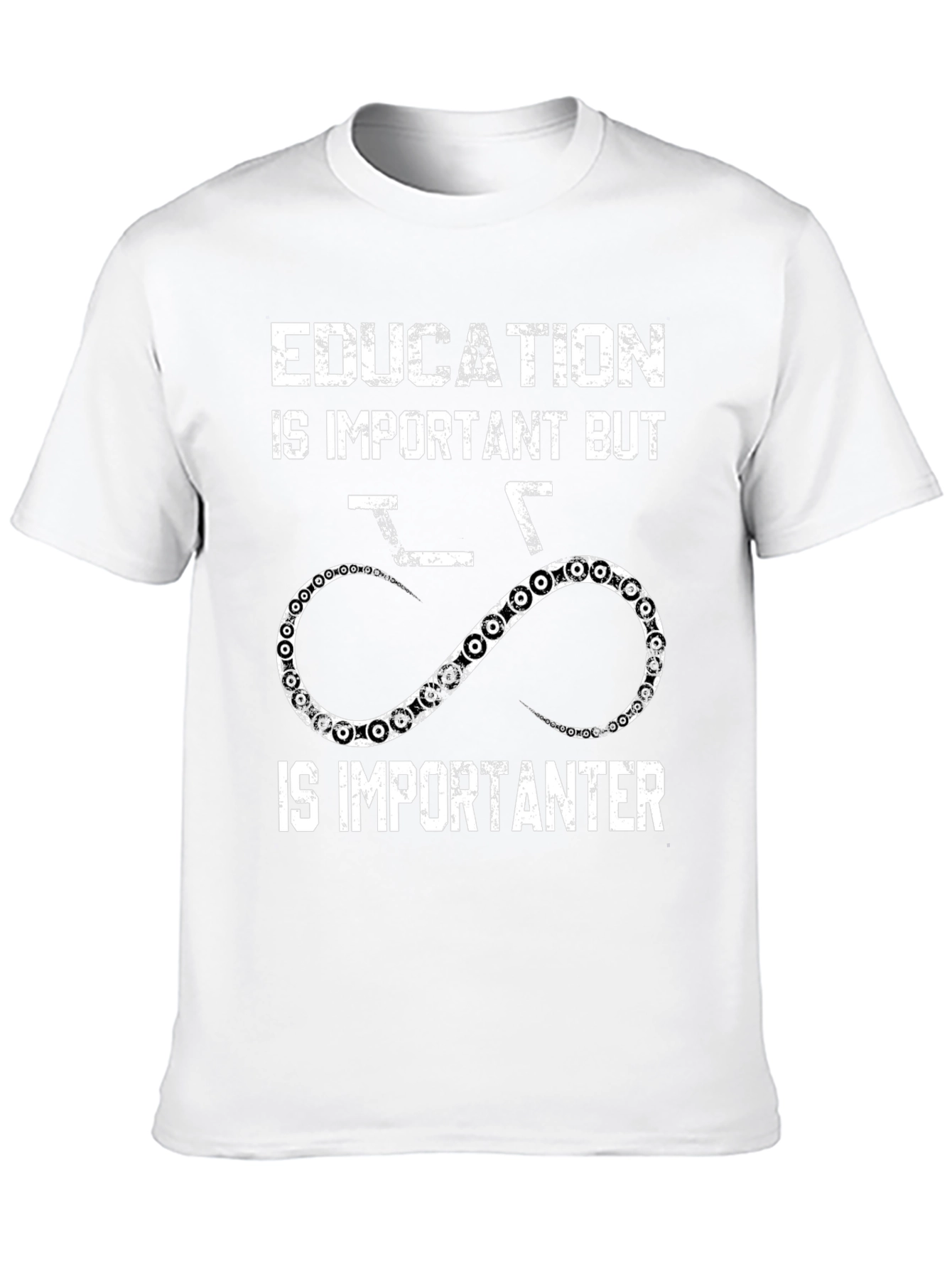 Black Funny Cycling T-Shirt: Education is Importanter view 10