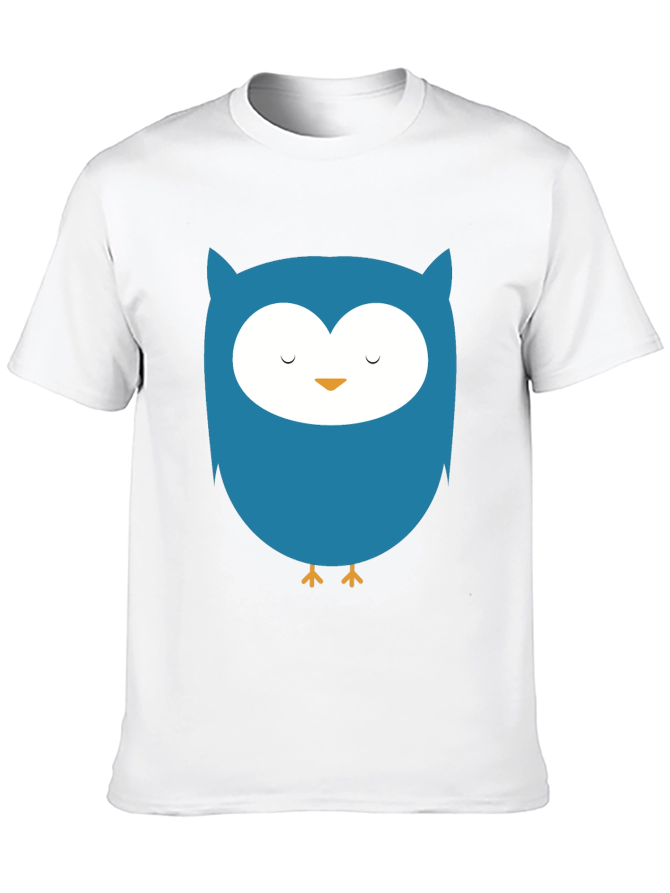 Black Cute Blue Owl Graphic Black T-Shirt view 10