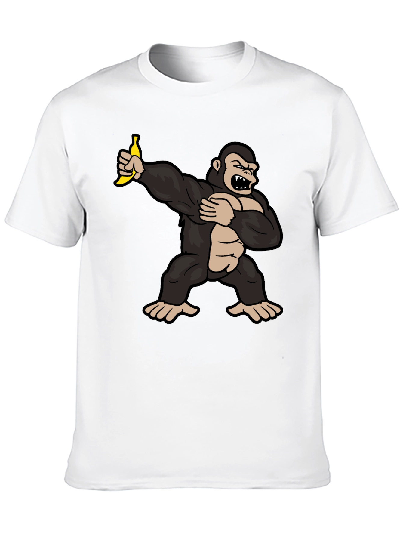 Black Funny Gorilla Dab Banana Graphic T-Shirt view 10