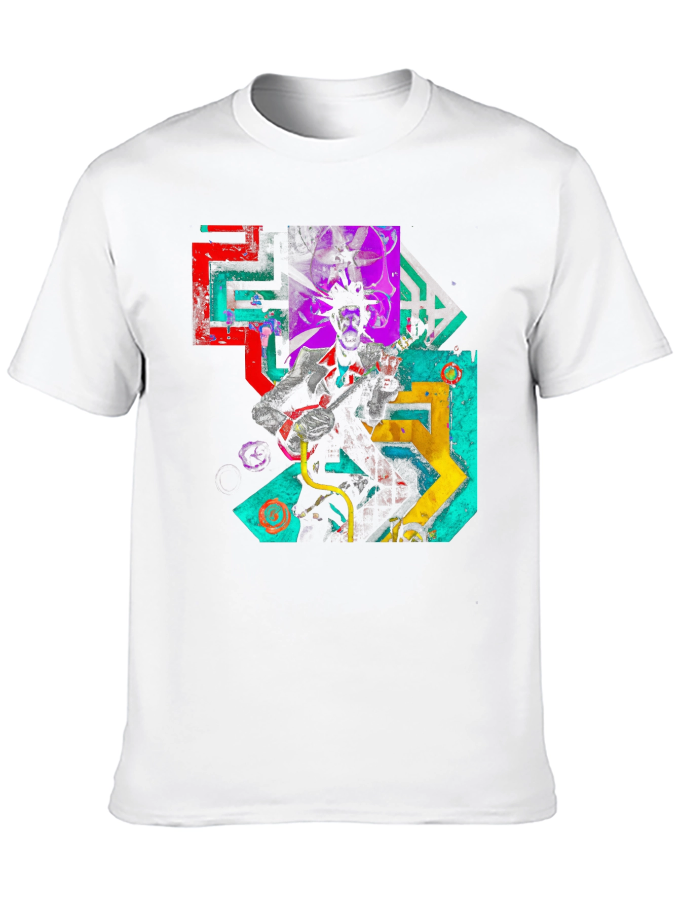 Black Abstract Musician Graphic Tee - Black Cotton Blend view 10