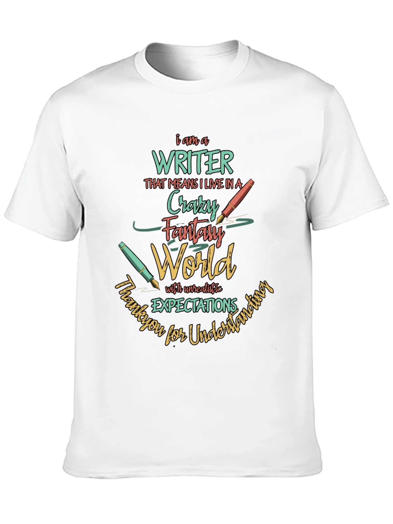 Black Writer T-Shirt: Crazy Fantasy World view 10