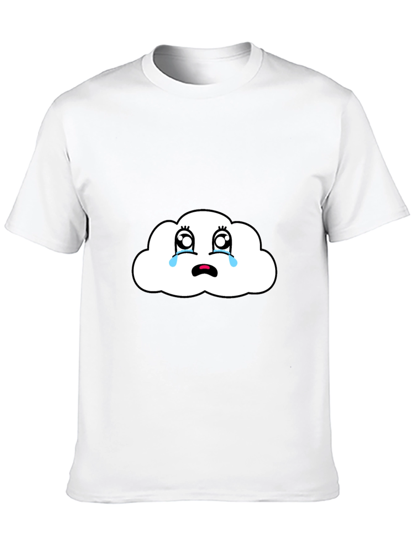 Black Sad Cloud Graphic Tee - Black Comfort Fit T-Shirt view 10