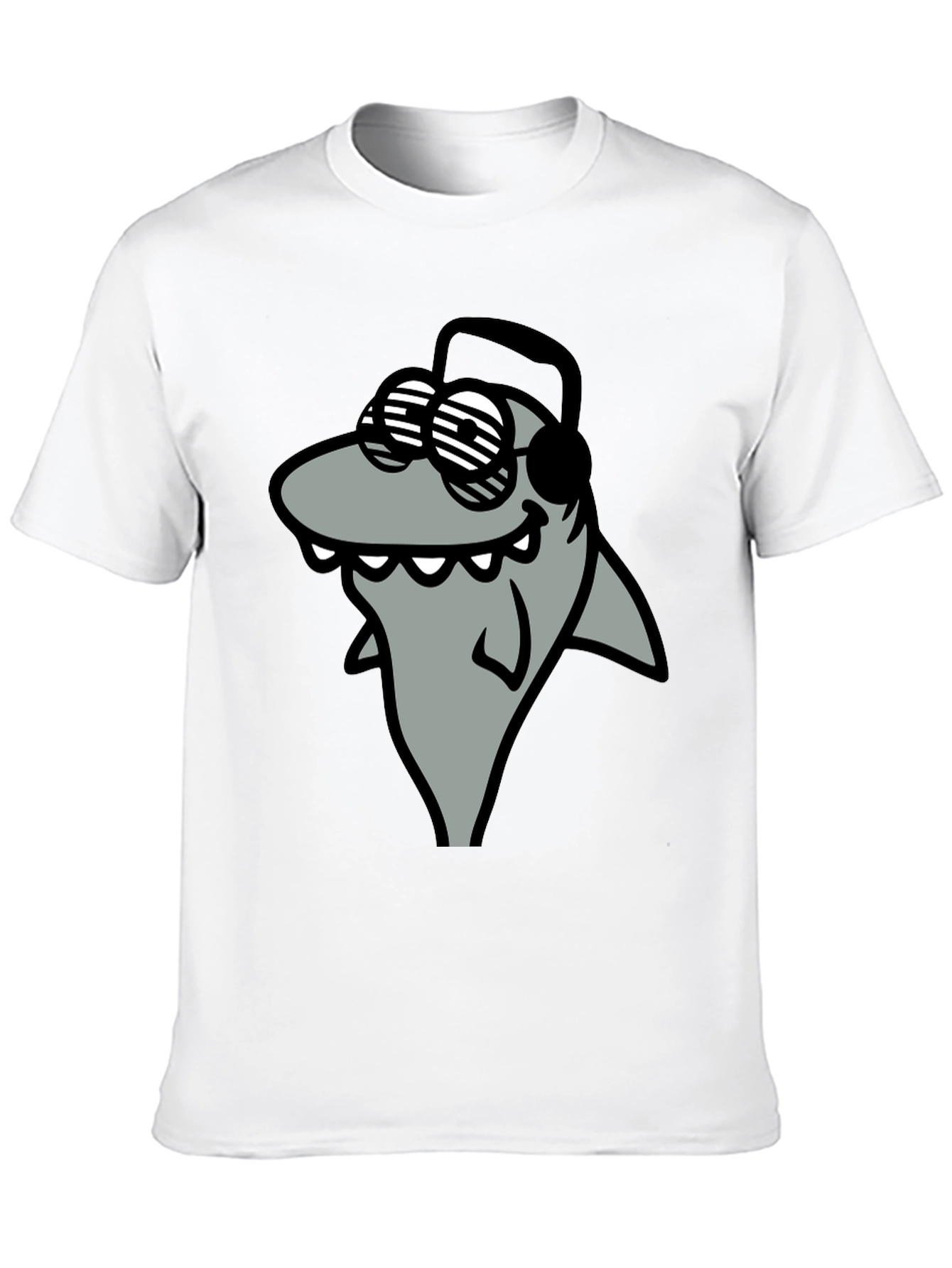 Black Shark with Shades Graphic T-Shirt - Cool and Fun view 10