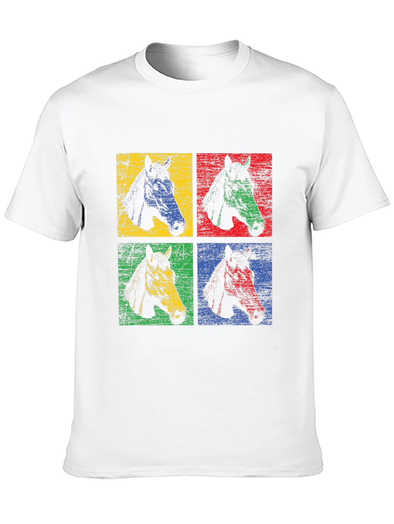 Black Pop Art Horse Tee - Colorful Graphic T-Shirt view 10