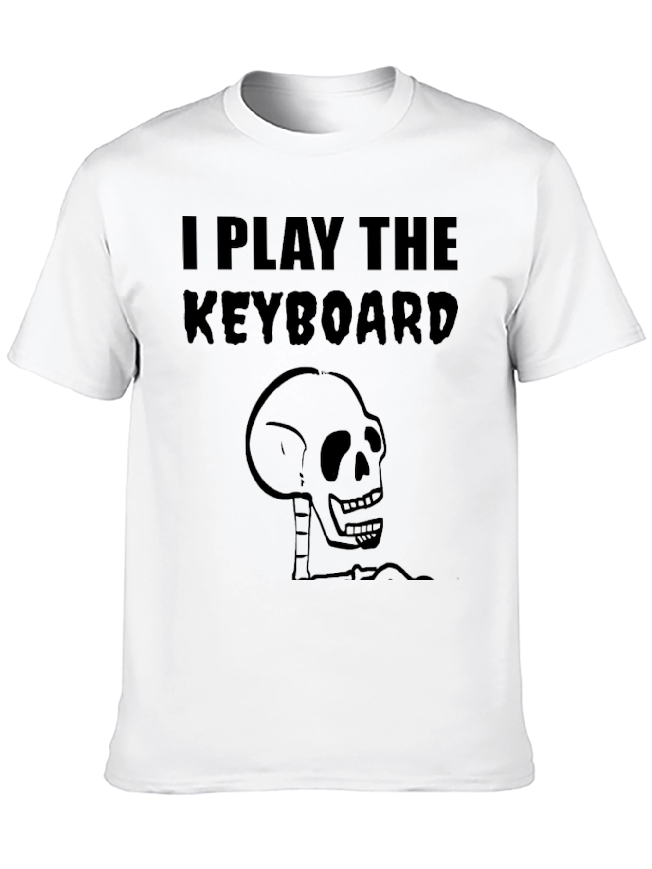Black I Play the Keyboard Skeleton T-Shirt view 10
