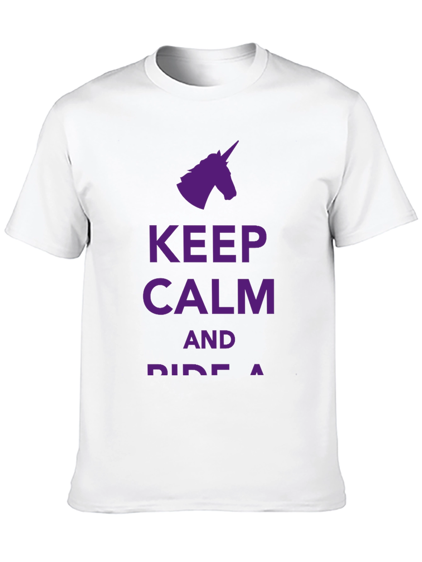 Black Keep Calm Ride A Unicorn Black T-Shirt view 10