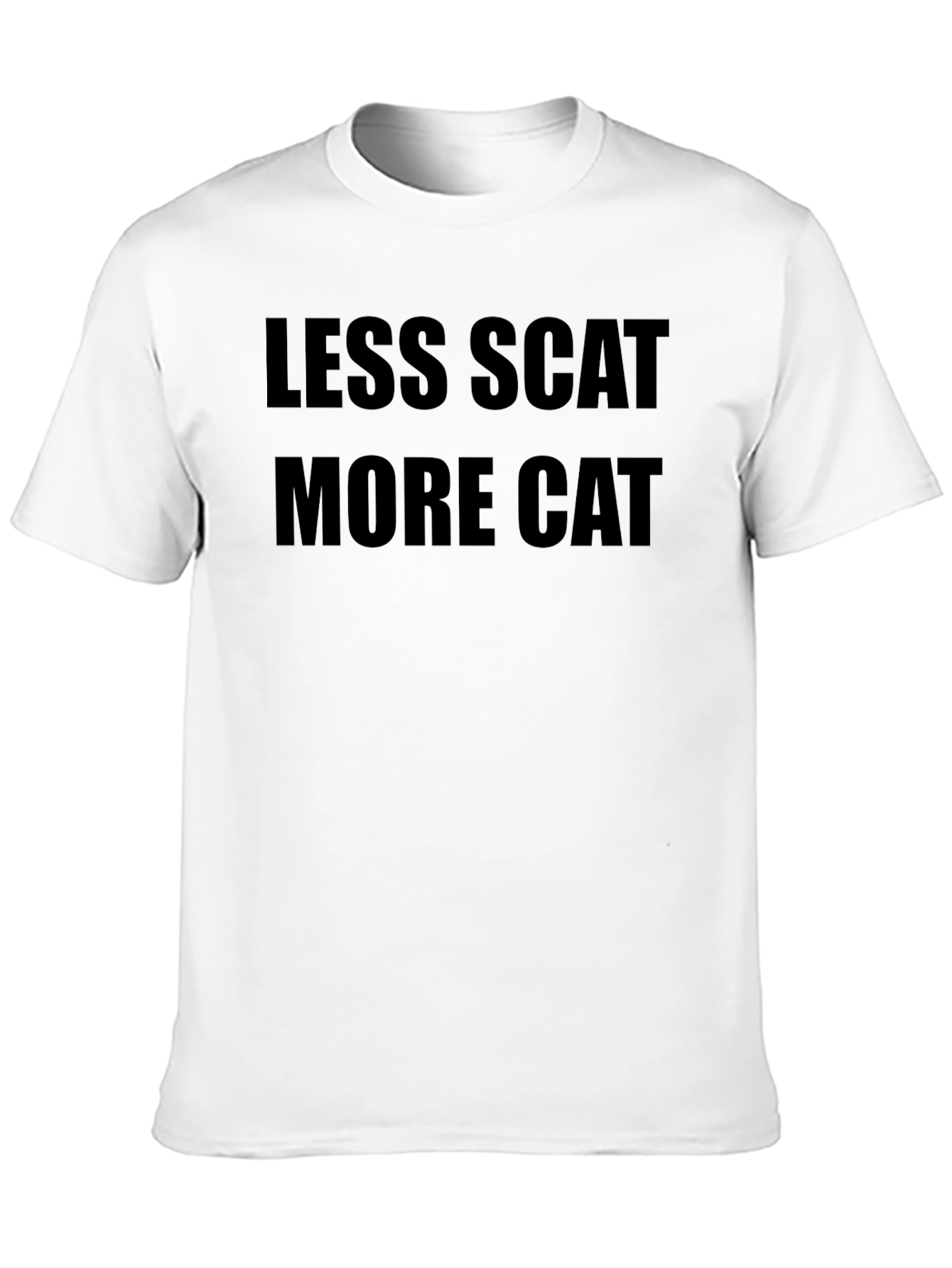 Black Less Scat More Cat Funny Graphic Tee view 10