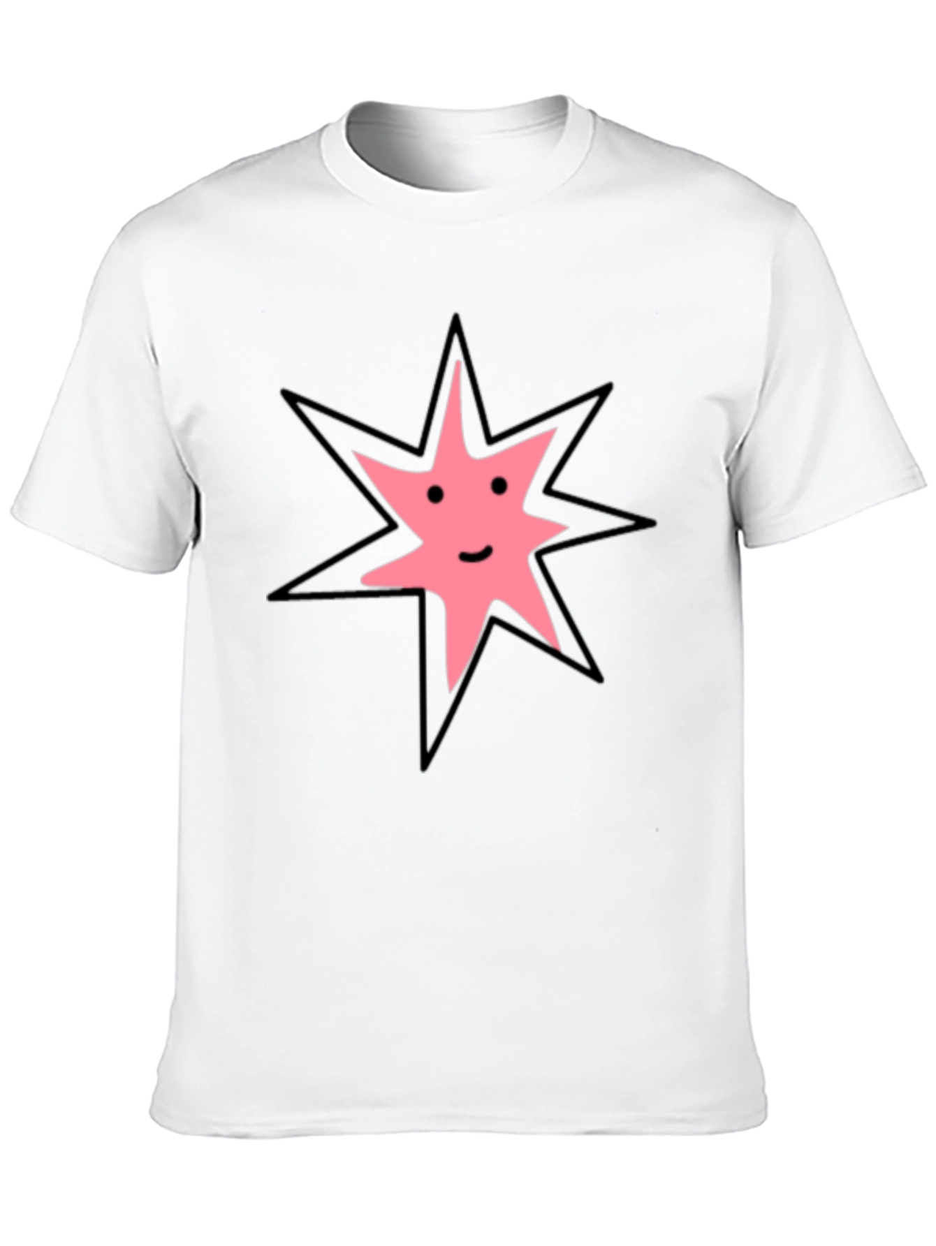 Black Black T-Shirt with Smiling Star Graphic view 10
