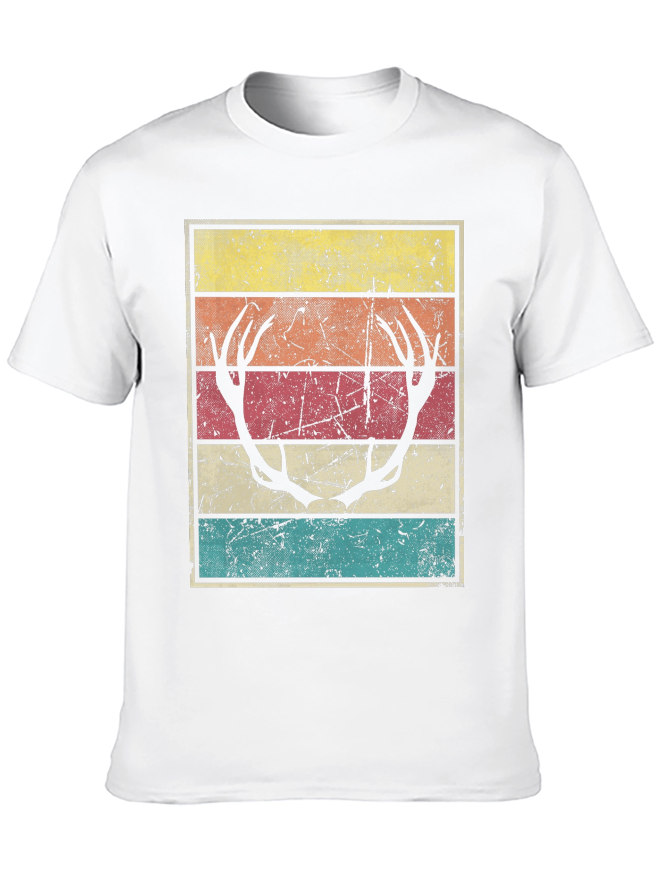 Black Retro Deer Antler Graphic Tee - Vintage Style view 10
