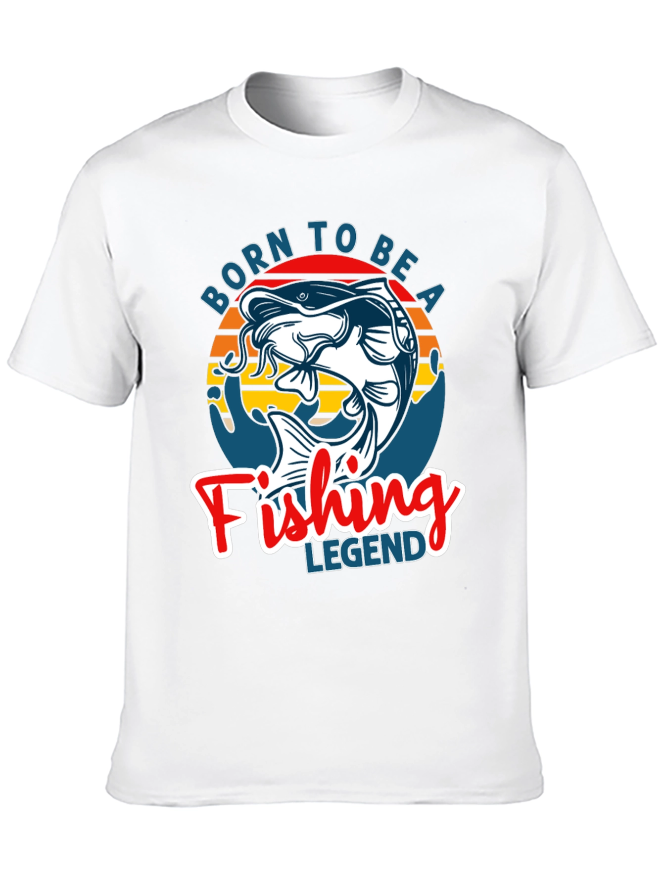 Black Born to Be a Fishing Legend Graphic Tee view 10