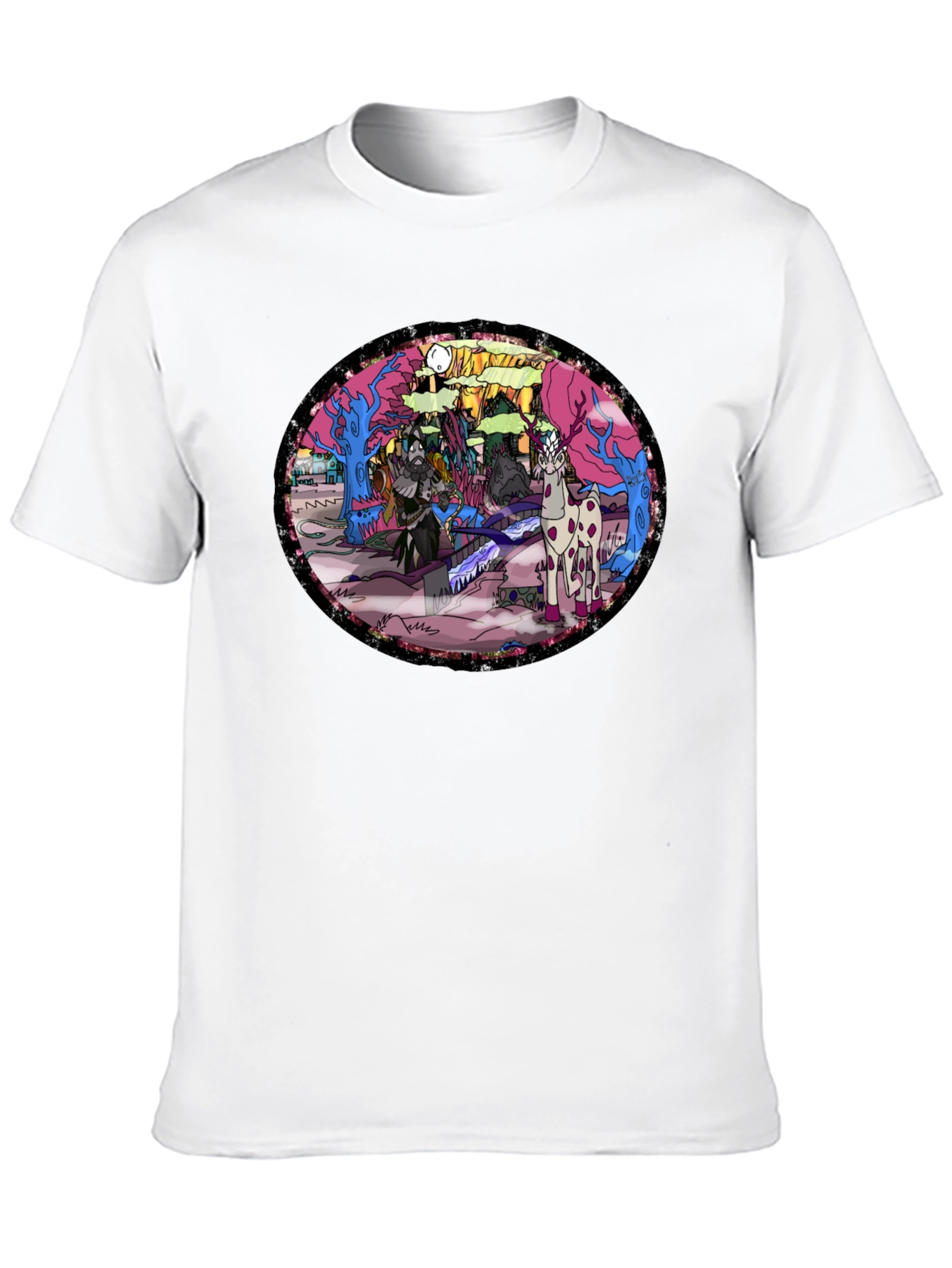 Black Fantasy Forest T-Shirt view 10