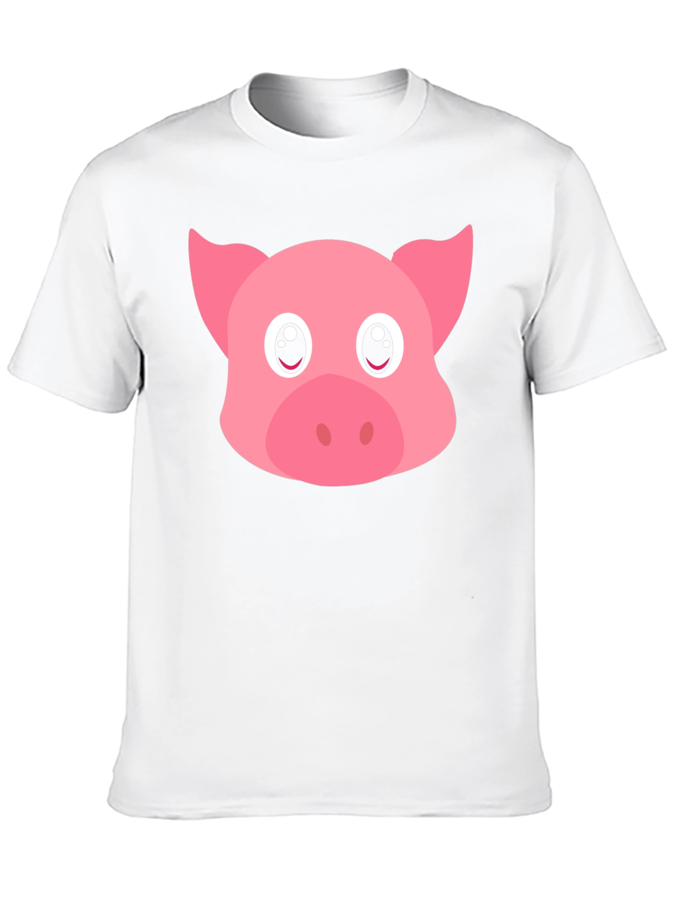 Black Cute Pig Face Graphic Black T-Shirt view 10