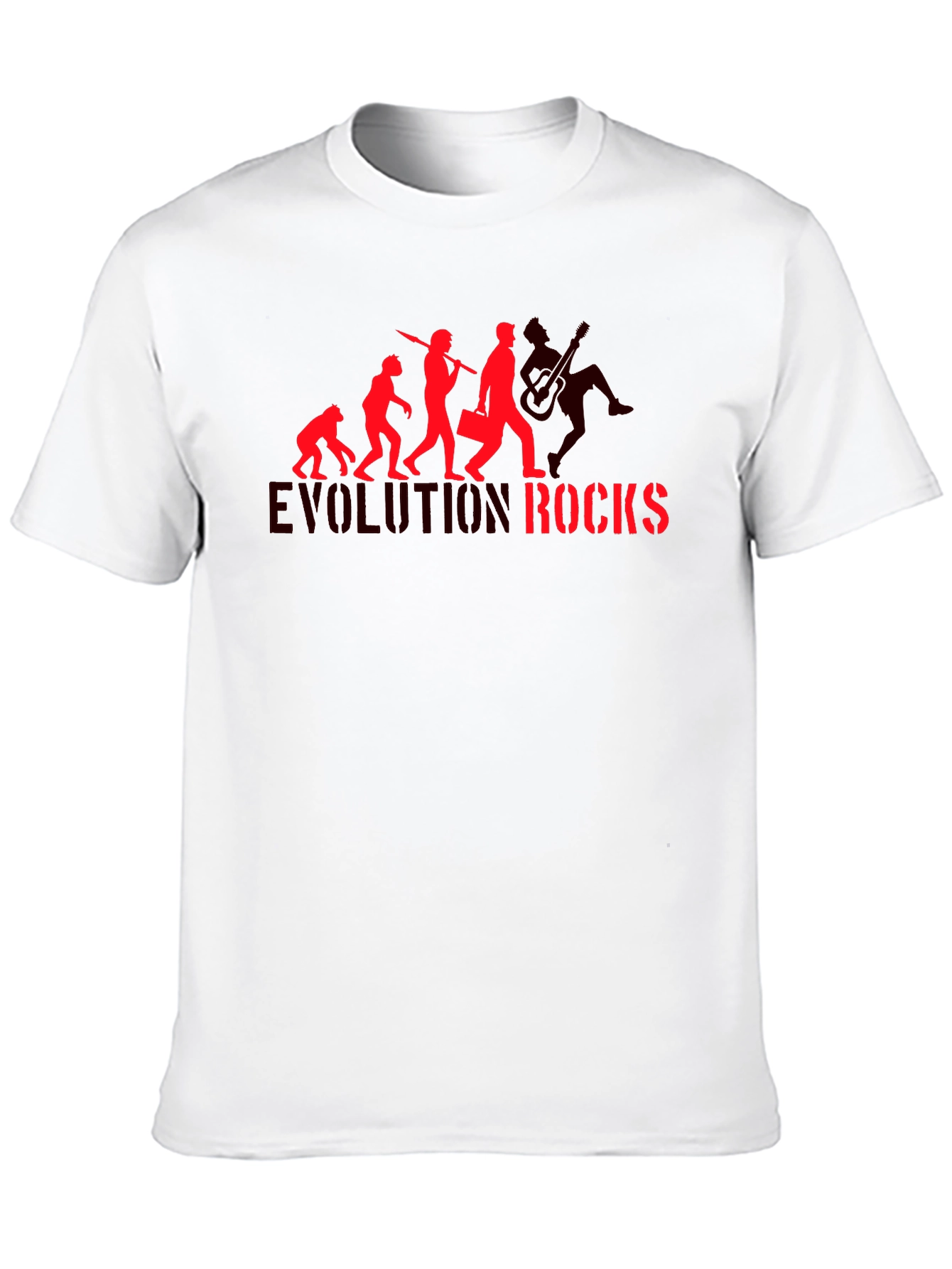 Black Evolution Rocks Graphic T-Shirt - Black Cotton Tee view 10