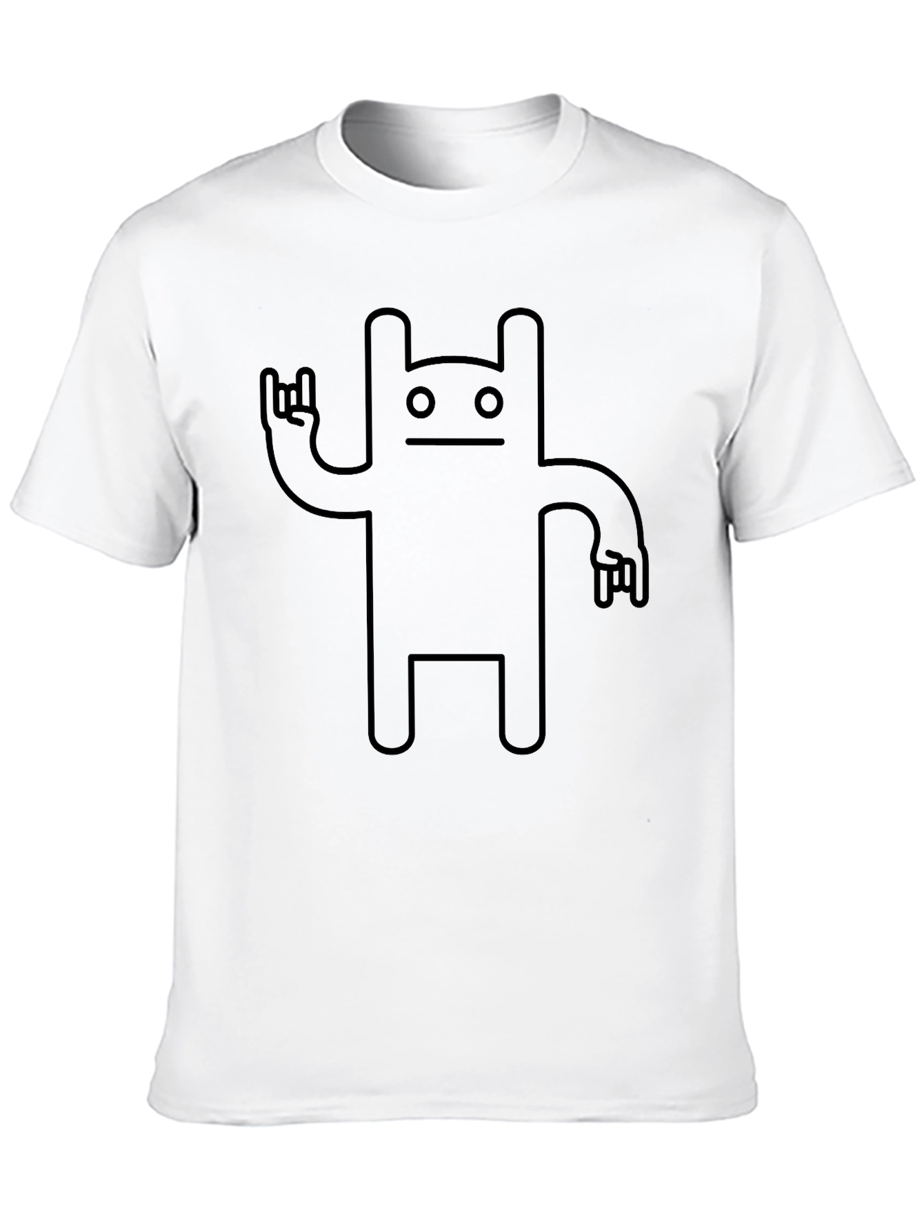 Black Cool Graphic T-Shirt - Rock On Robot Design view 10