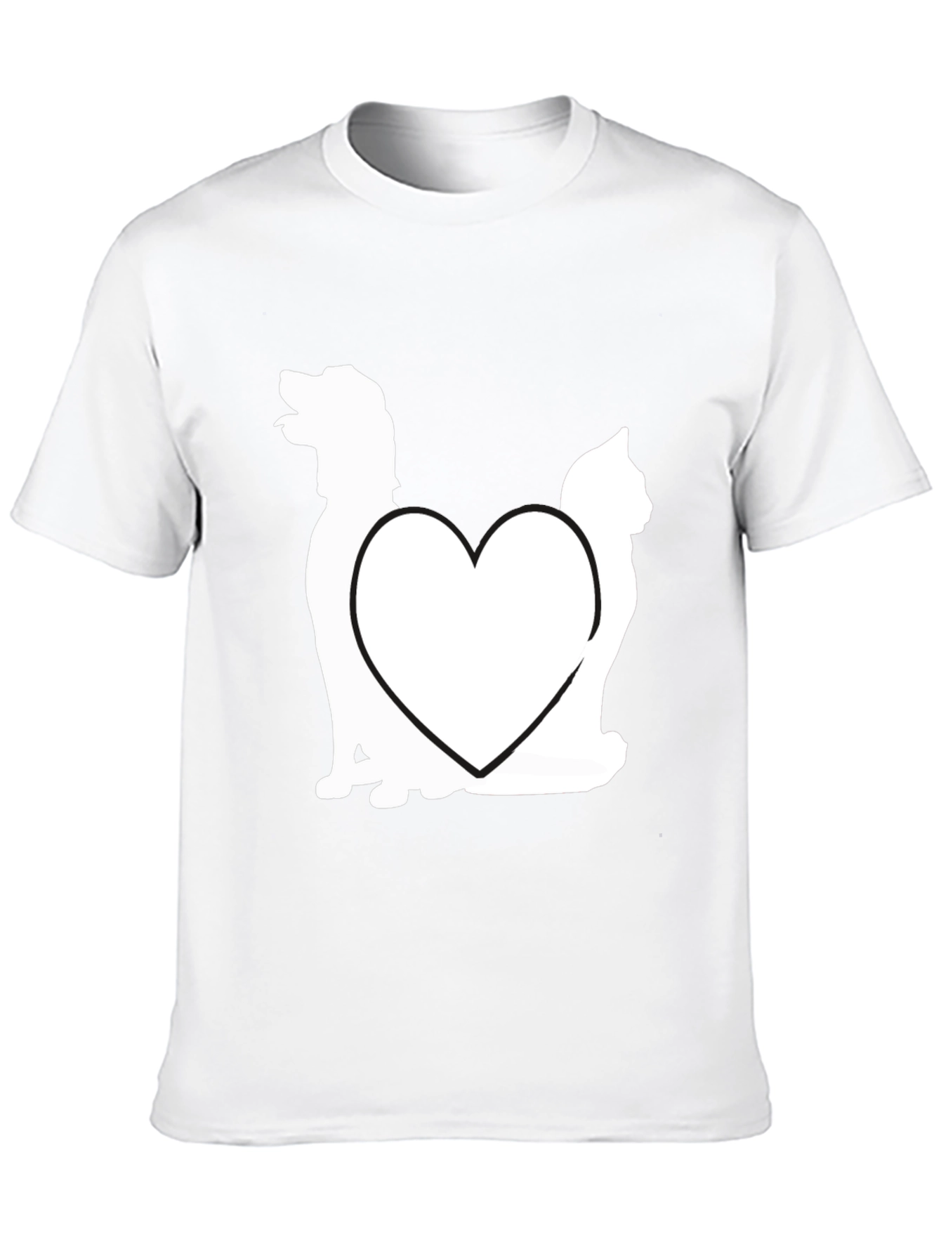 Black Dog and Cat Heart Graphic T-Shirt view 10