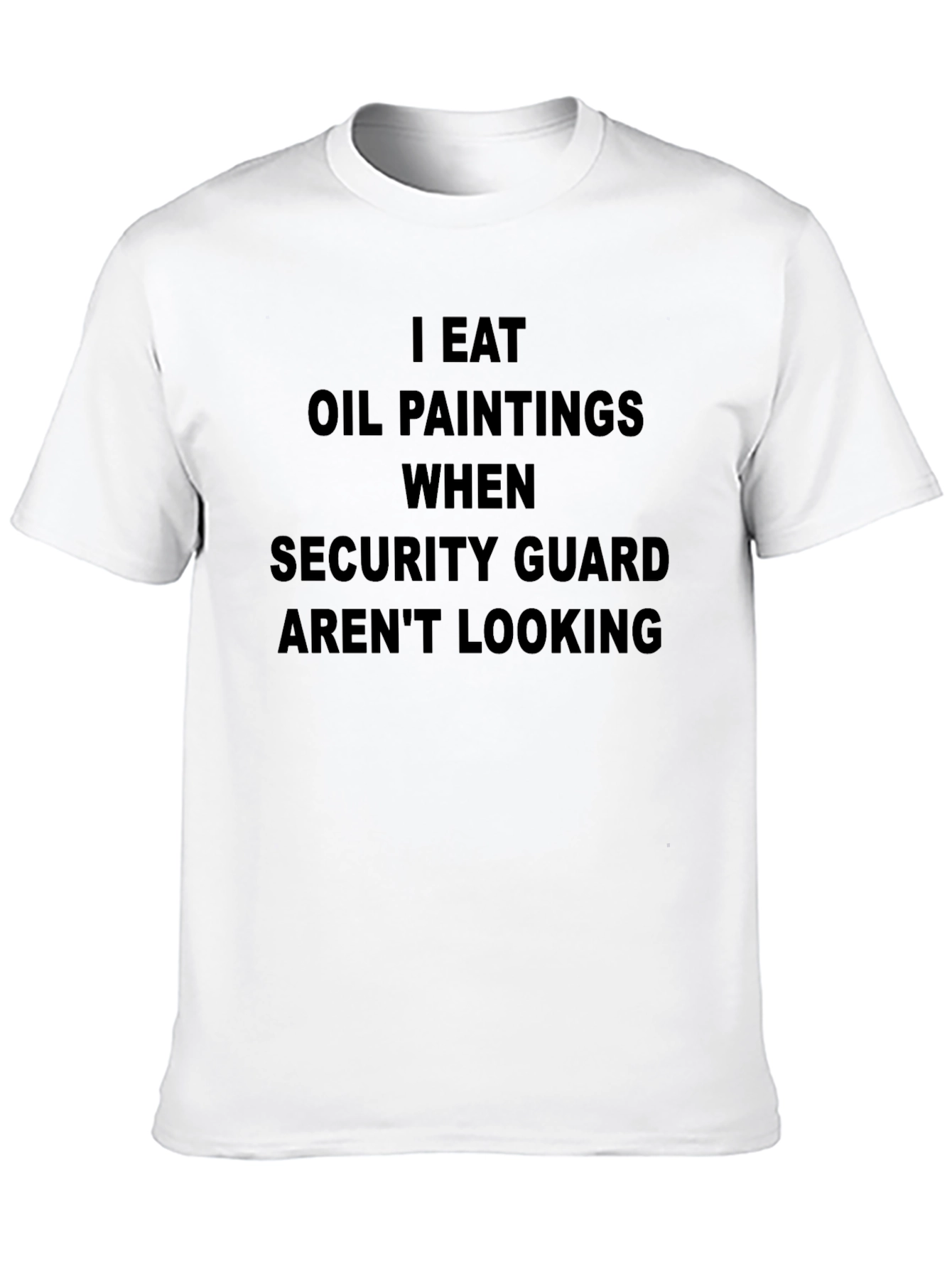 Black I Eat Oil Paintings Graphic Tee - Black Novelty T-Shirt view 10