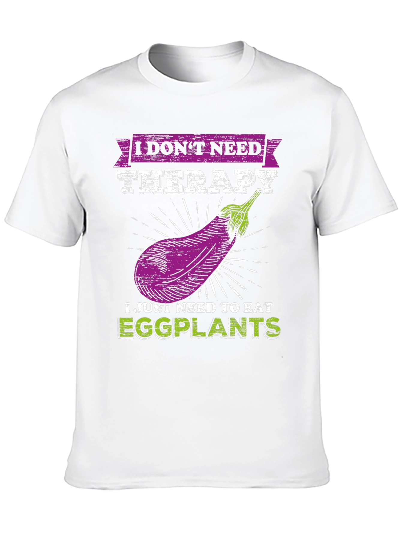 Black Eggplant Therapy T-Shirt: Funny Vegan Tee view 10