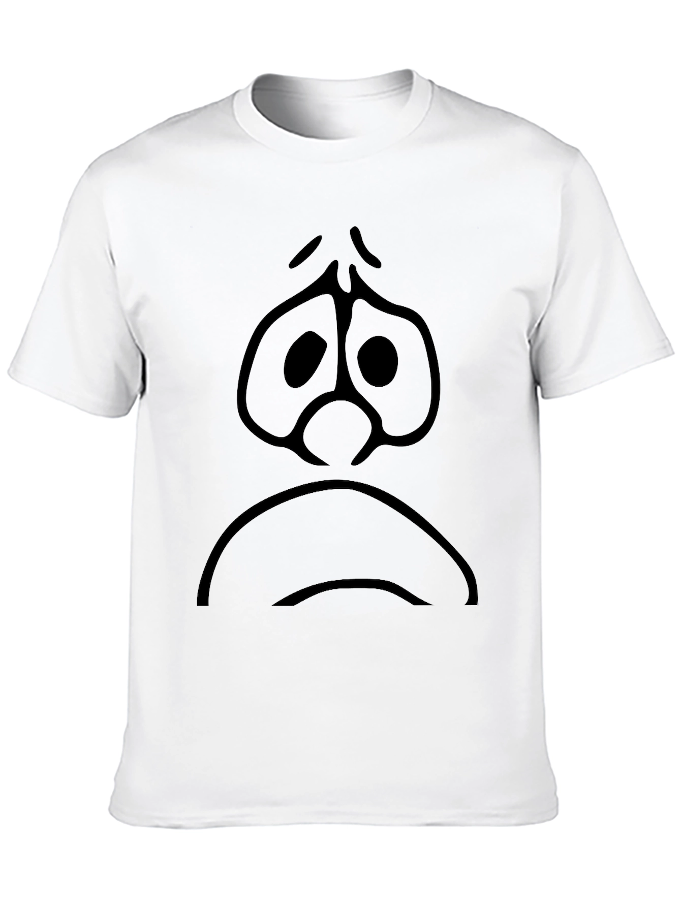 Black Sad Face Graphic Tee - Black Cotton Comfort view 10