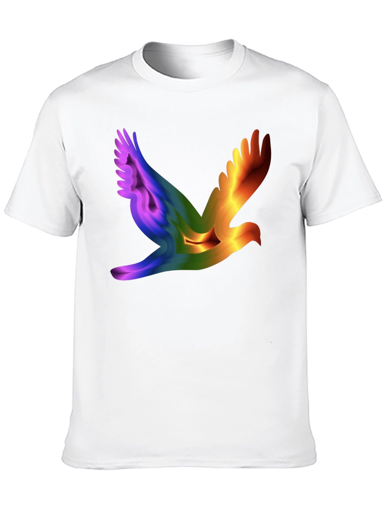 Black Rainbow Dove Graphic Black T-Shirt view 10