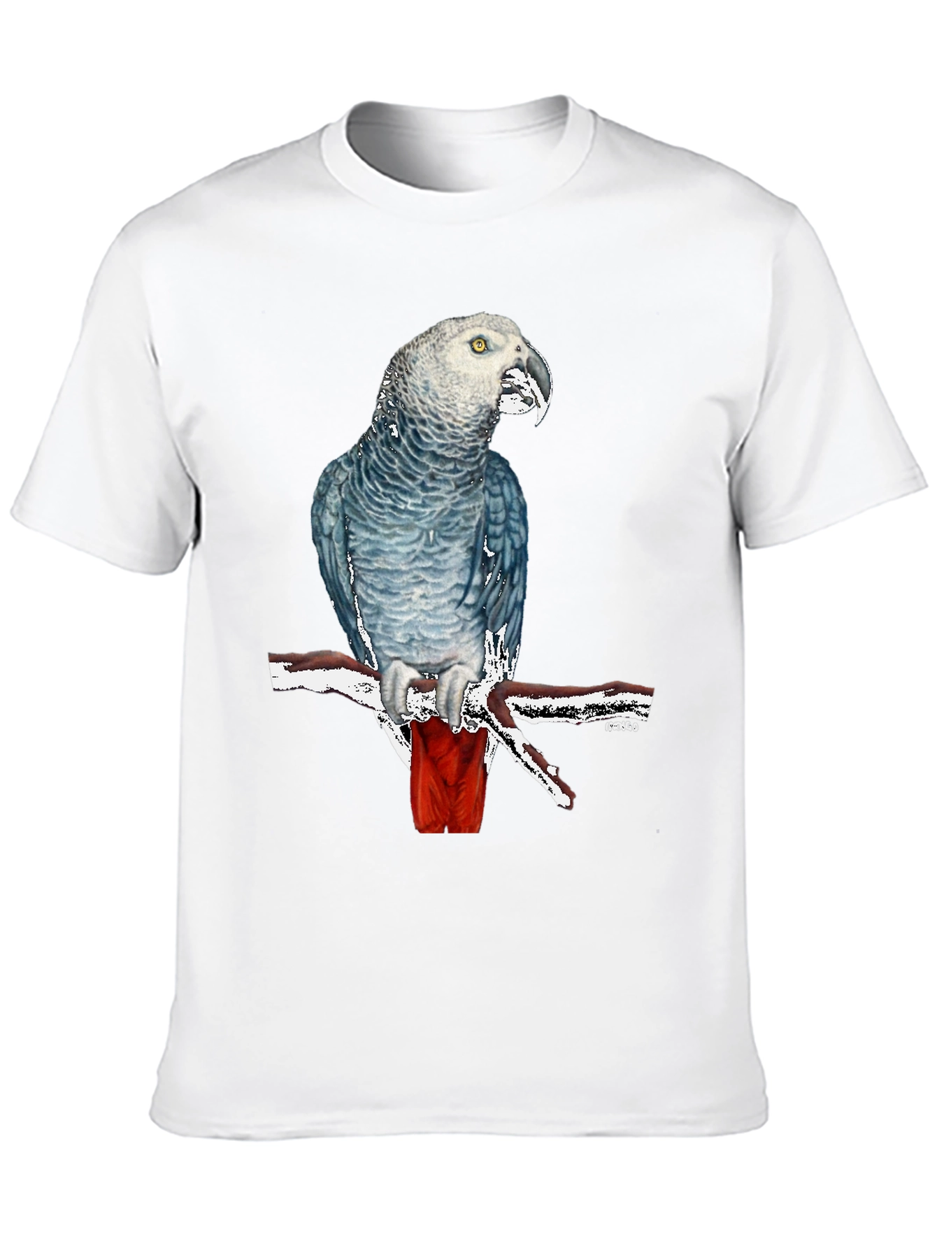 Black African Grey Parrot Graphic T-Shirt - Unisex Black Tee view 10