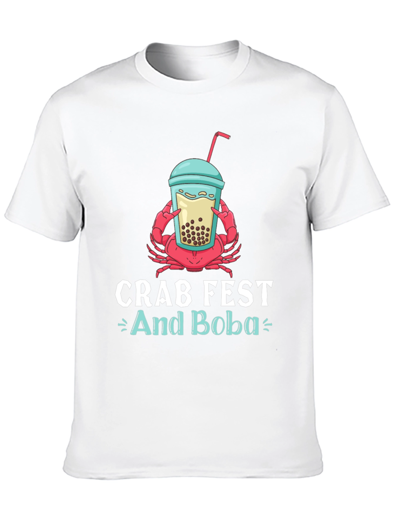 Black Crab Fest and Boba Graphic T-Shirt view 10