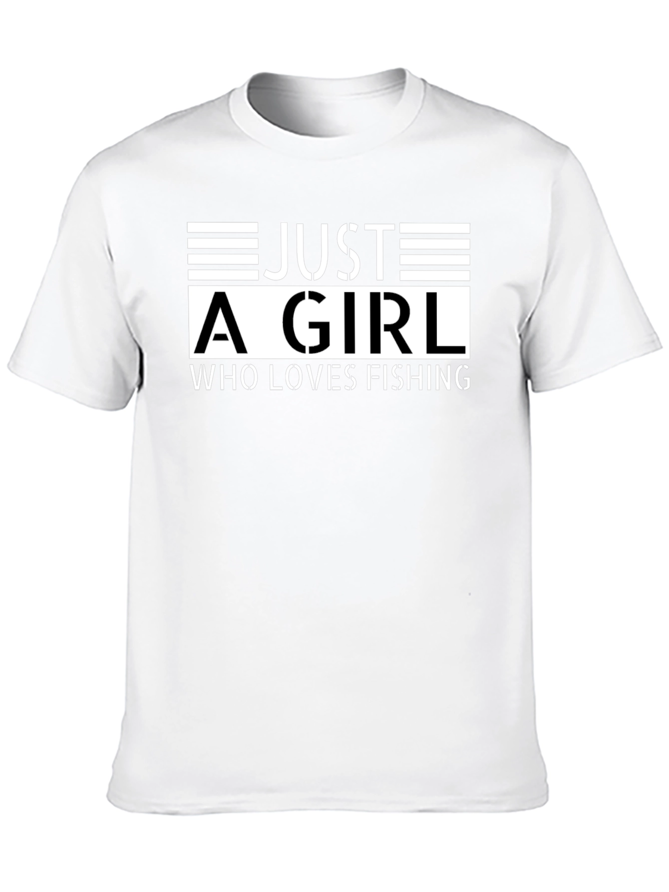 Black Just A Girl Who Loves Fishing Black T-Shirt view 10