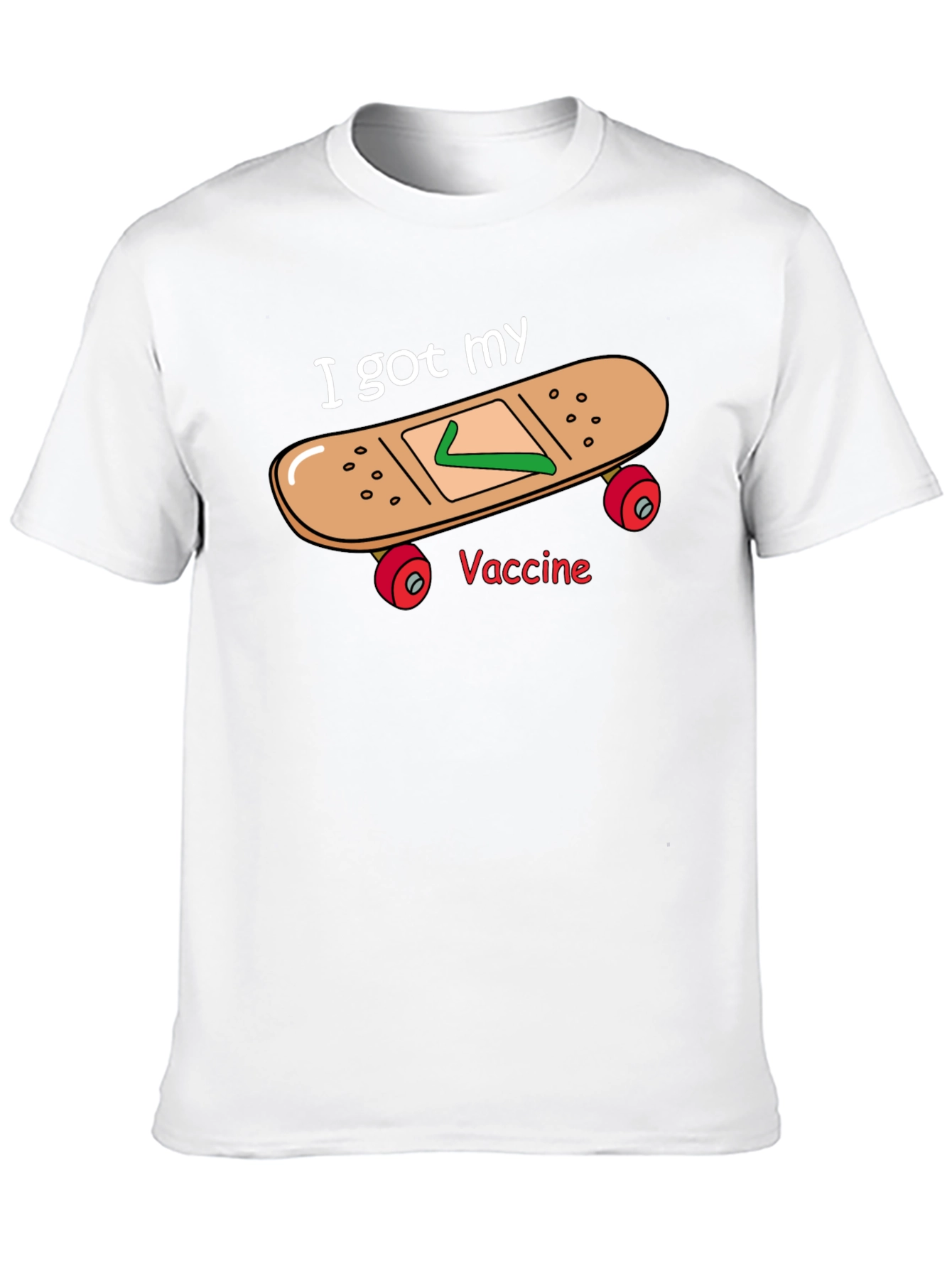 Black I Got My Vaccine Skateboard T-Shirt view 10