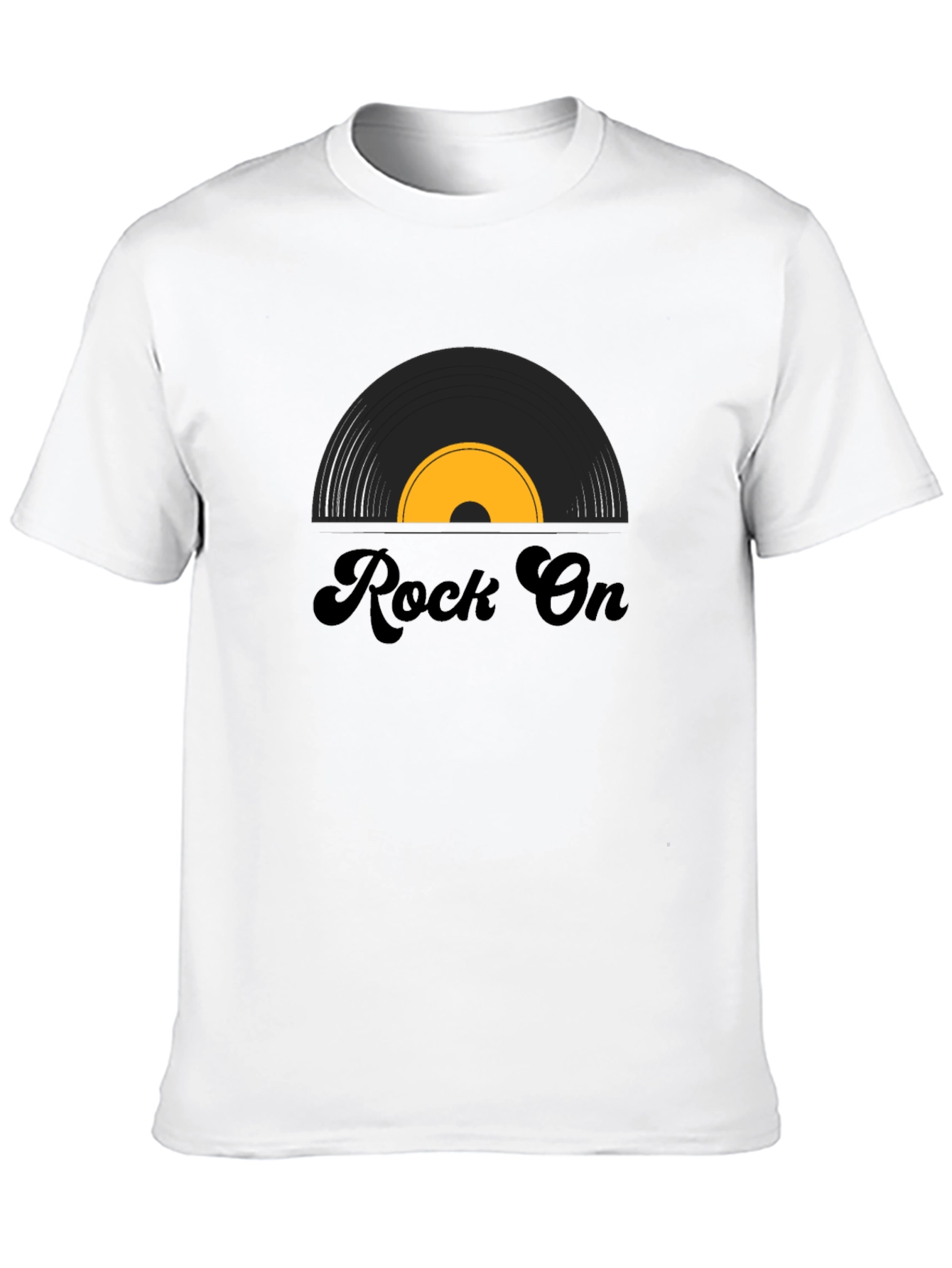 Black Rock On Vinyl Record Graphic Tee - Black view 10