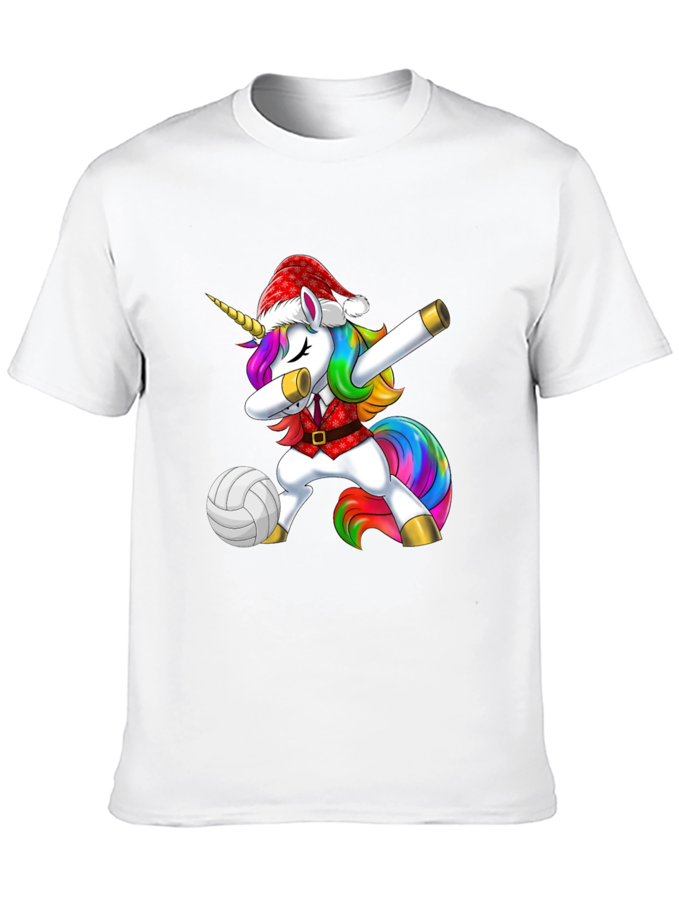 Black Unicorn Dabbing Volleyball Christmas Tee view 10