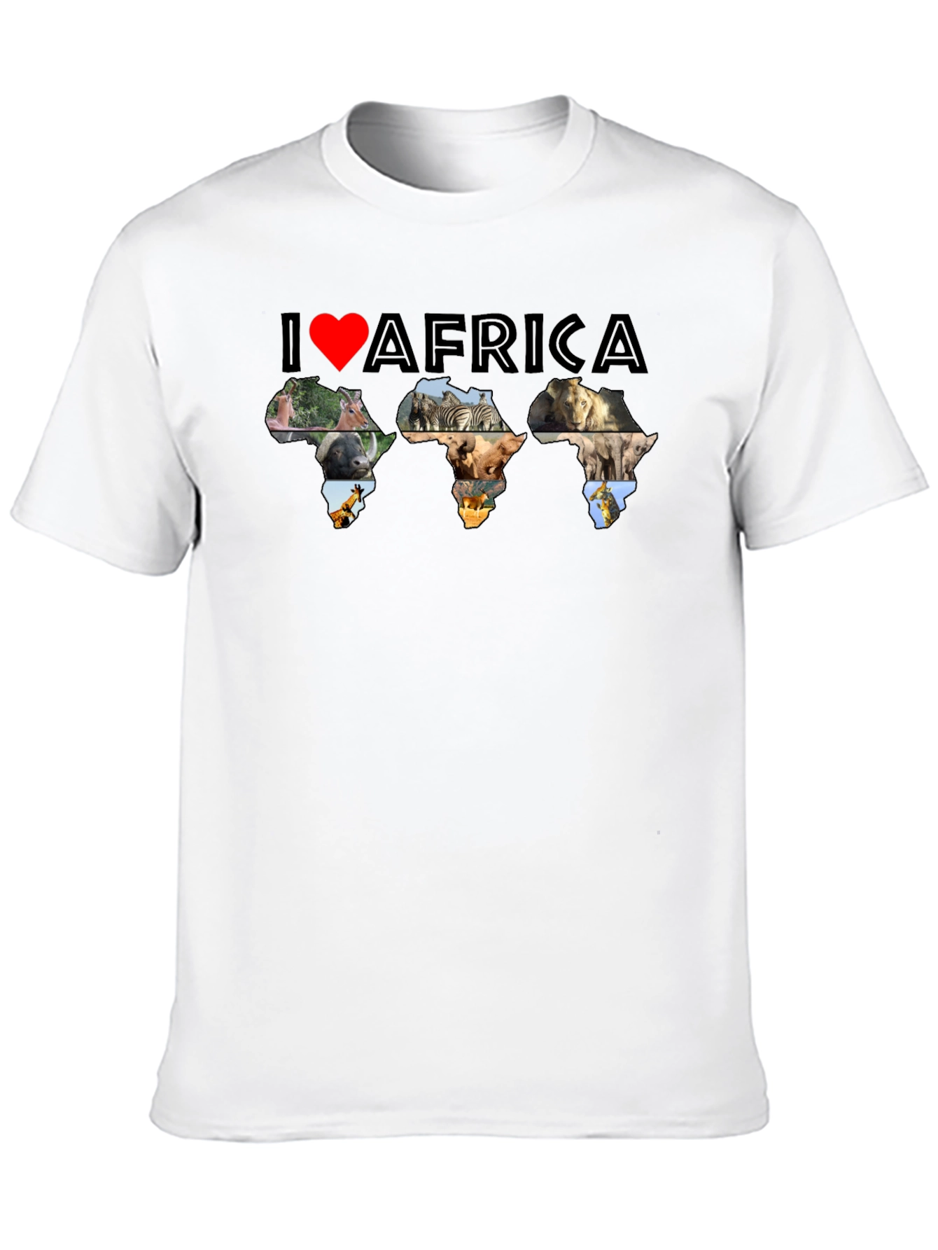 Black I Love Africa Animal Print T-Shirt view 10