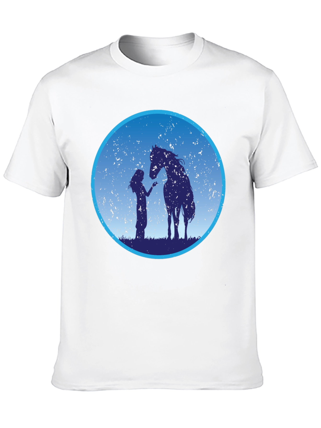 Black Horse & Girl Graphic Tee - Silhouette Design view 10